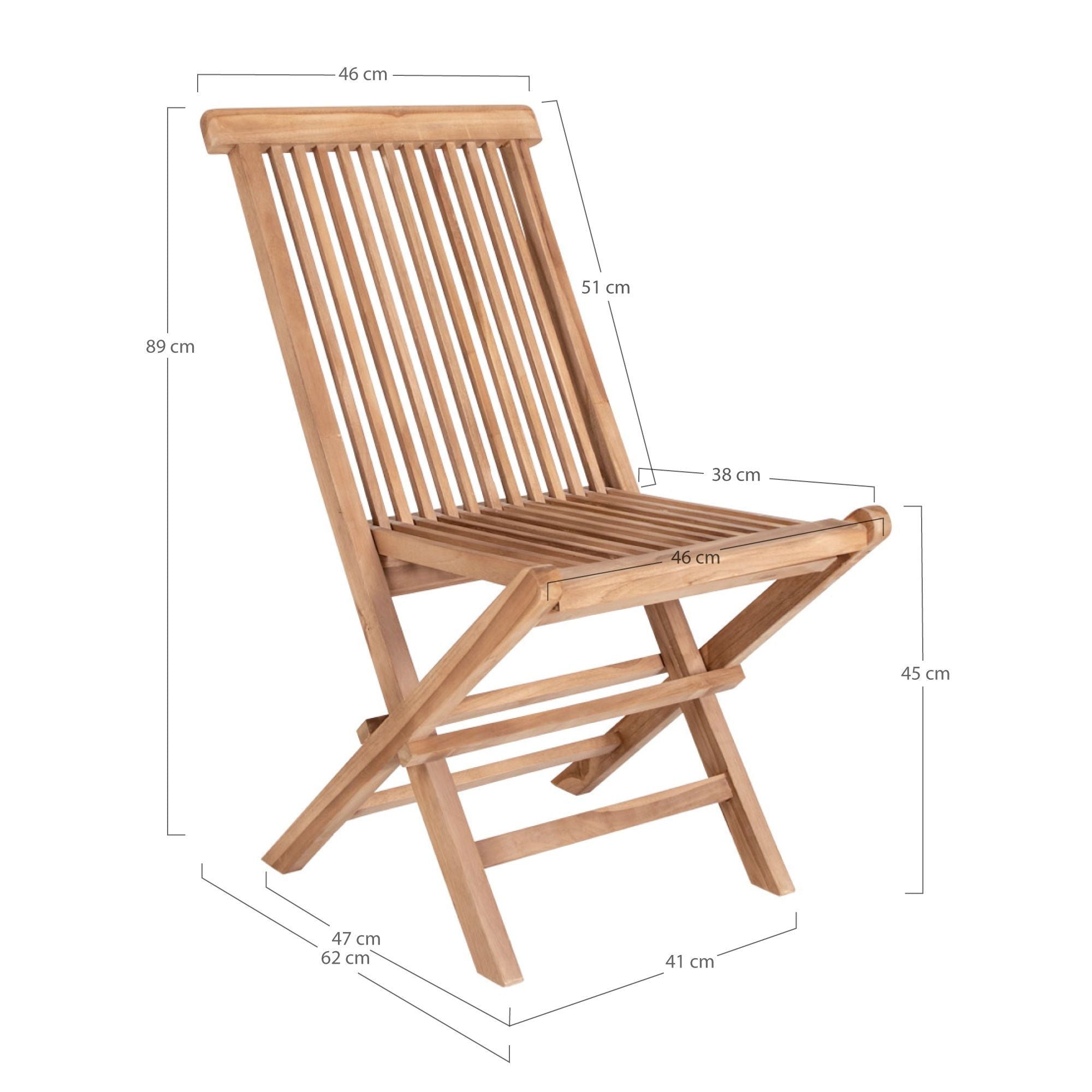 Toledo Dining Chair – Teak-Stuhl, 2er-Set
