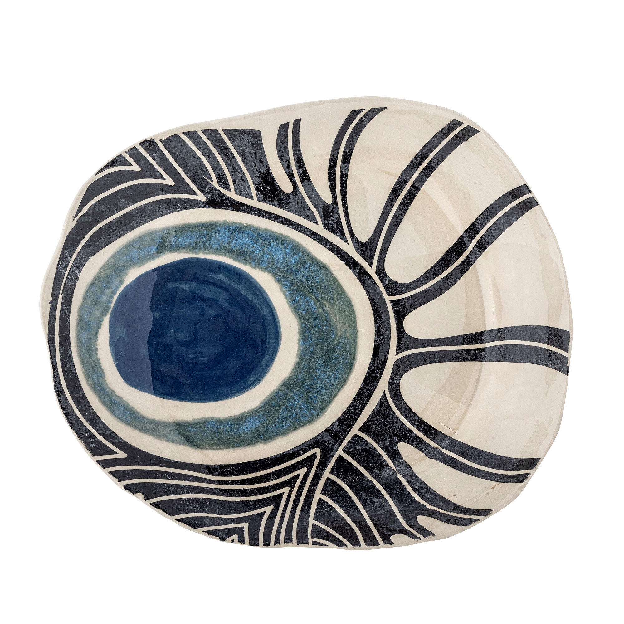 Yamato Tablett, Blau, Steingut