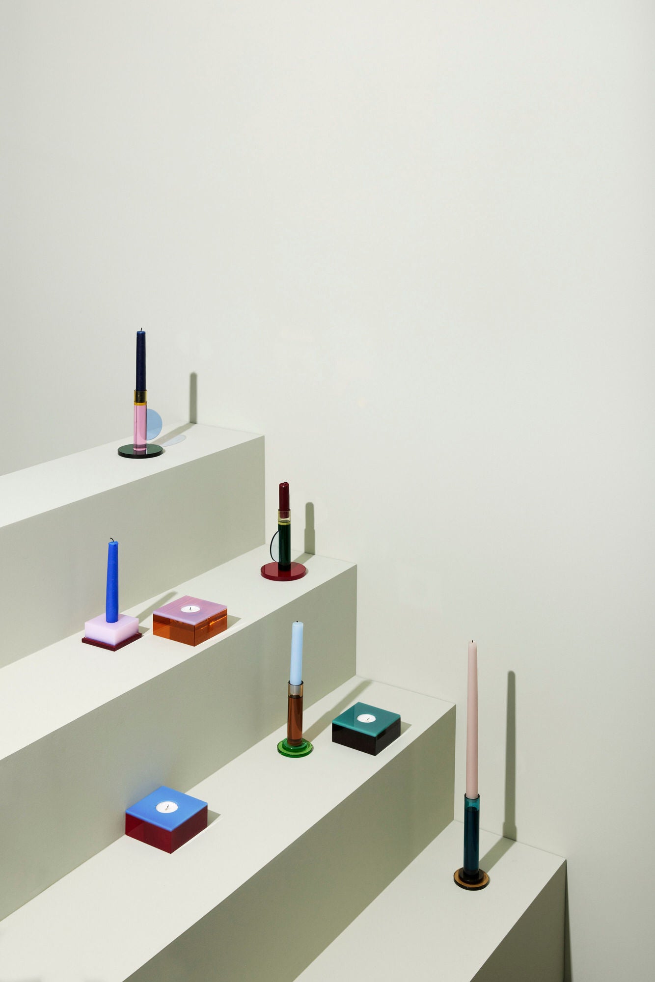 Astro Kerzenhalter – Grün, aus Kristallglas