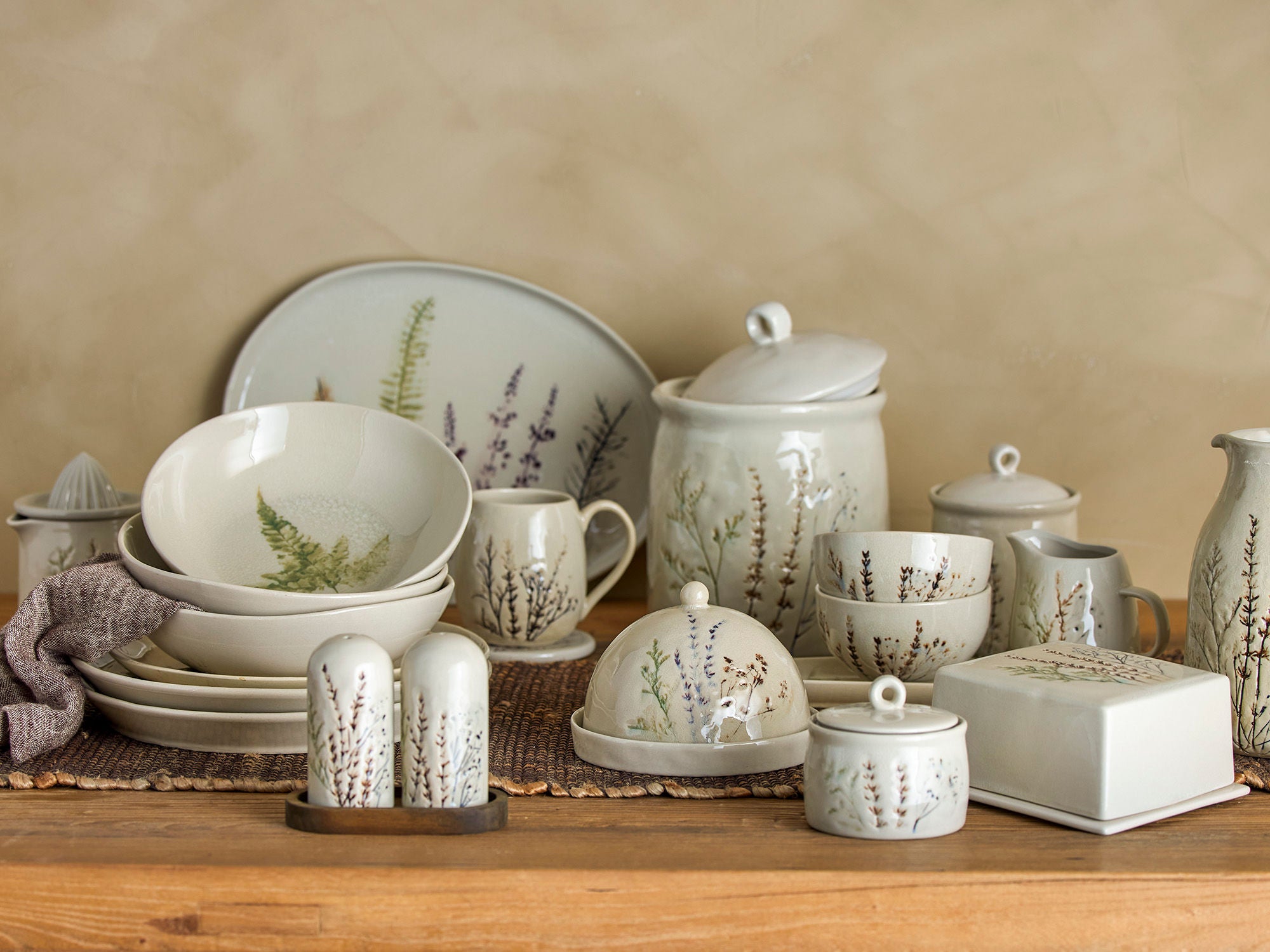 Bea Teller Tief, 4er-Set Multipack, Natur, Steingut