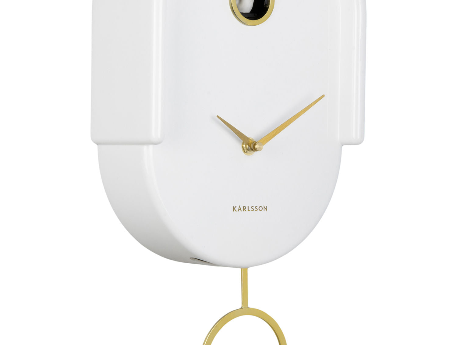 Karlsson Tweet Wanduhr Weiß Glänzende Oberfläche Vogelakzent