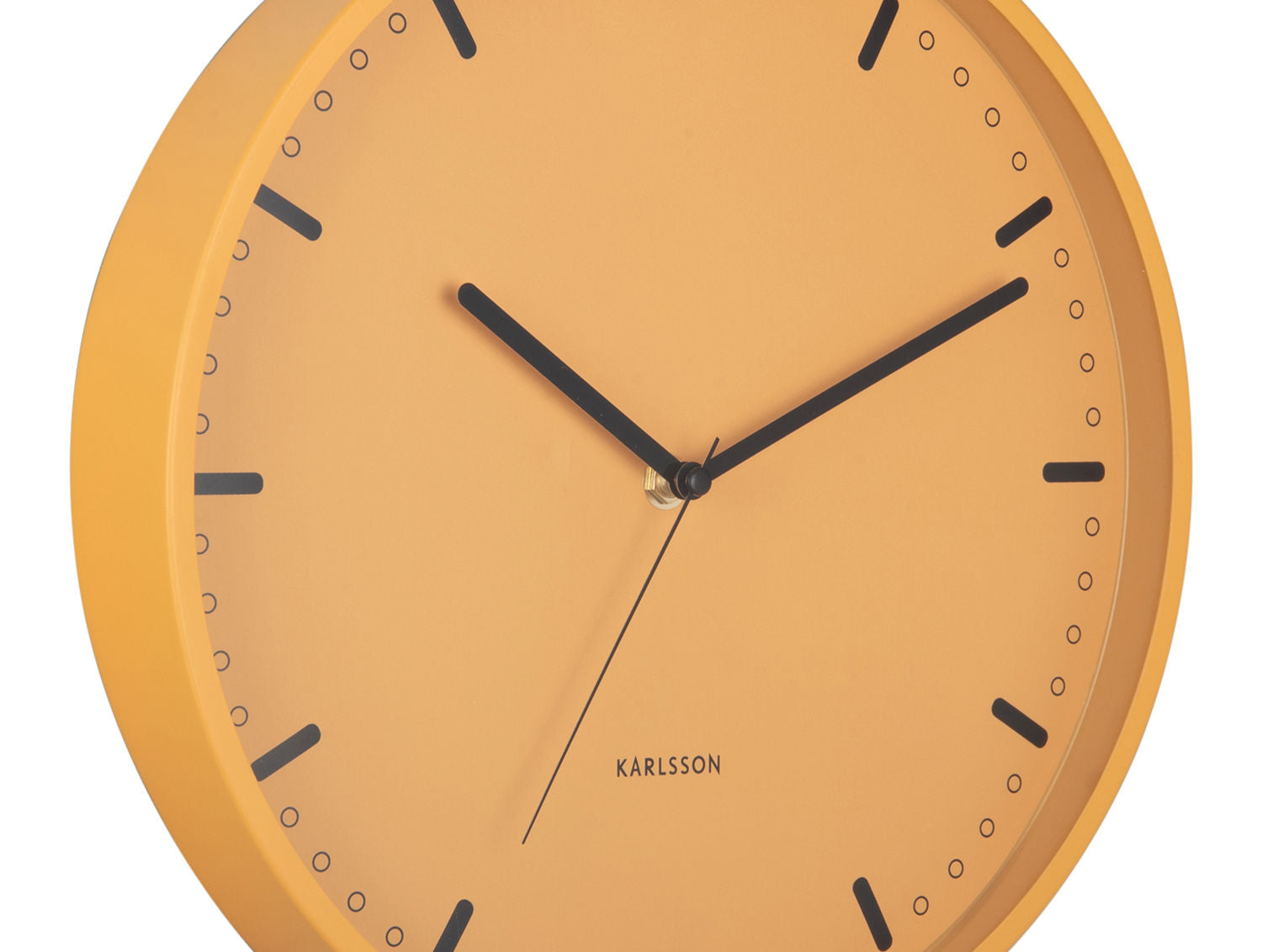 Wanduhr Cool Retro Mango-Gelb Schlankes Gehäuse Mit Klaren Markierungen