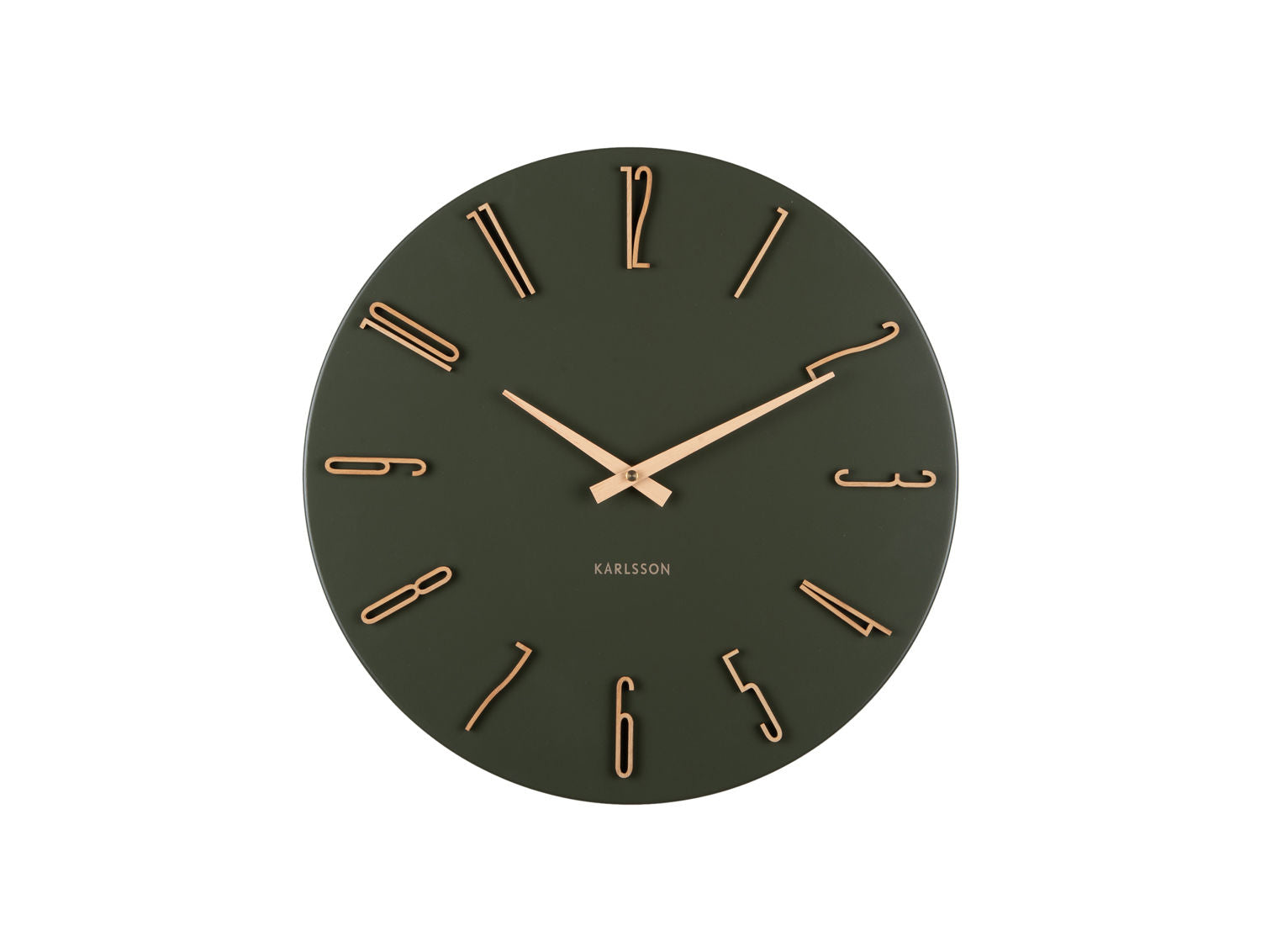 Wanduhr Esmerado Luxury grün Metallfinish Sleek Home