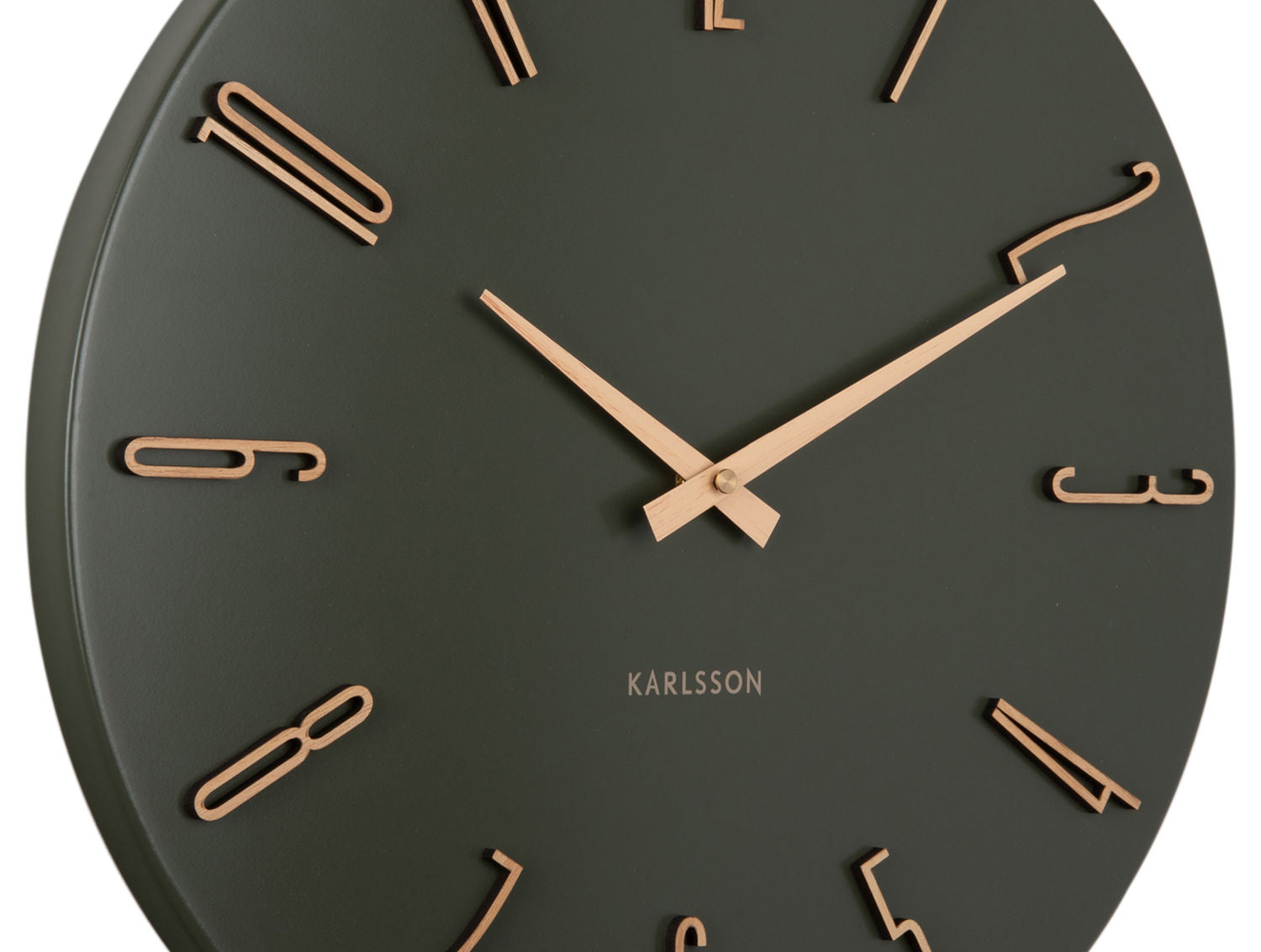 Wanduhr Esmerado Luxury grün Metallfinish Sleek Home