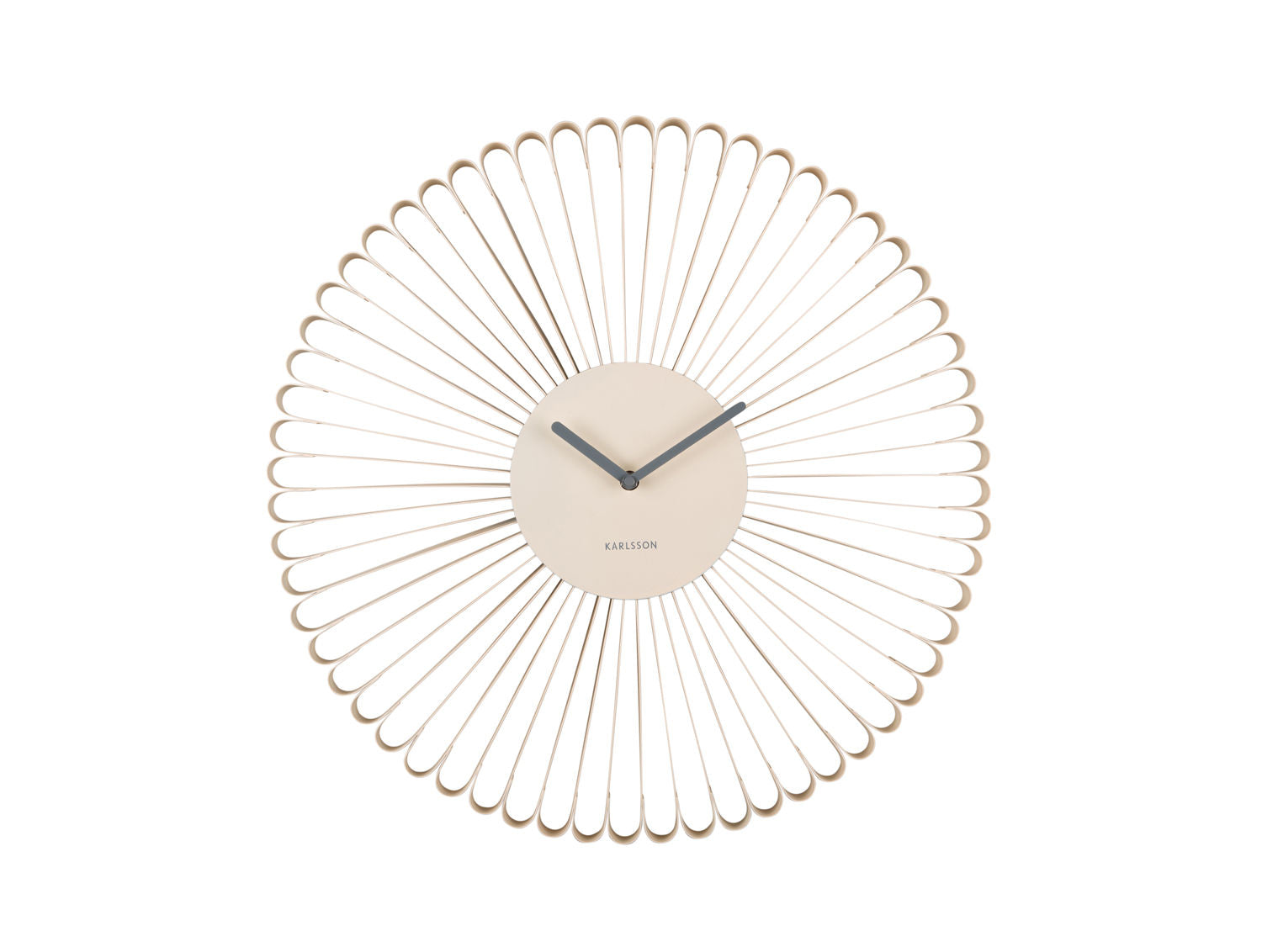 Wanduhr Cascara Cremefarben Mit Sichtbarem Metallgestell