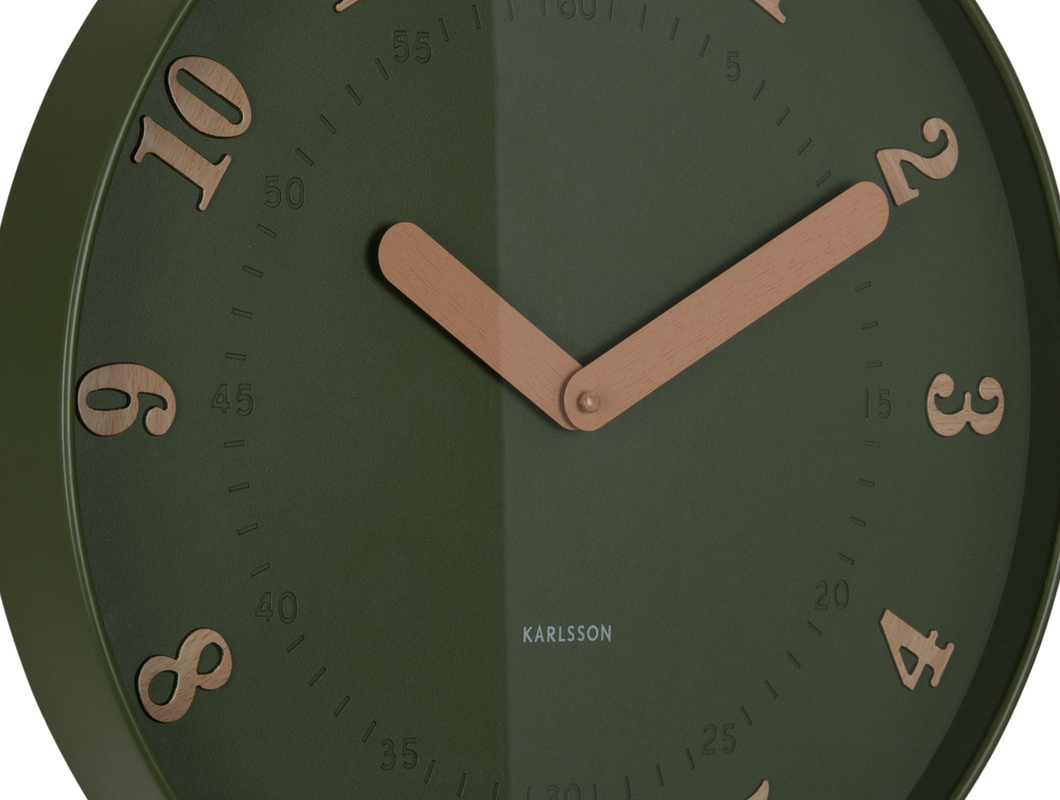 Amena Wanduhr Luxusgrün Modernes Zifferblatt Breite Zeiger Design