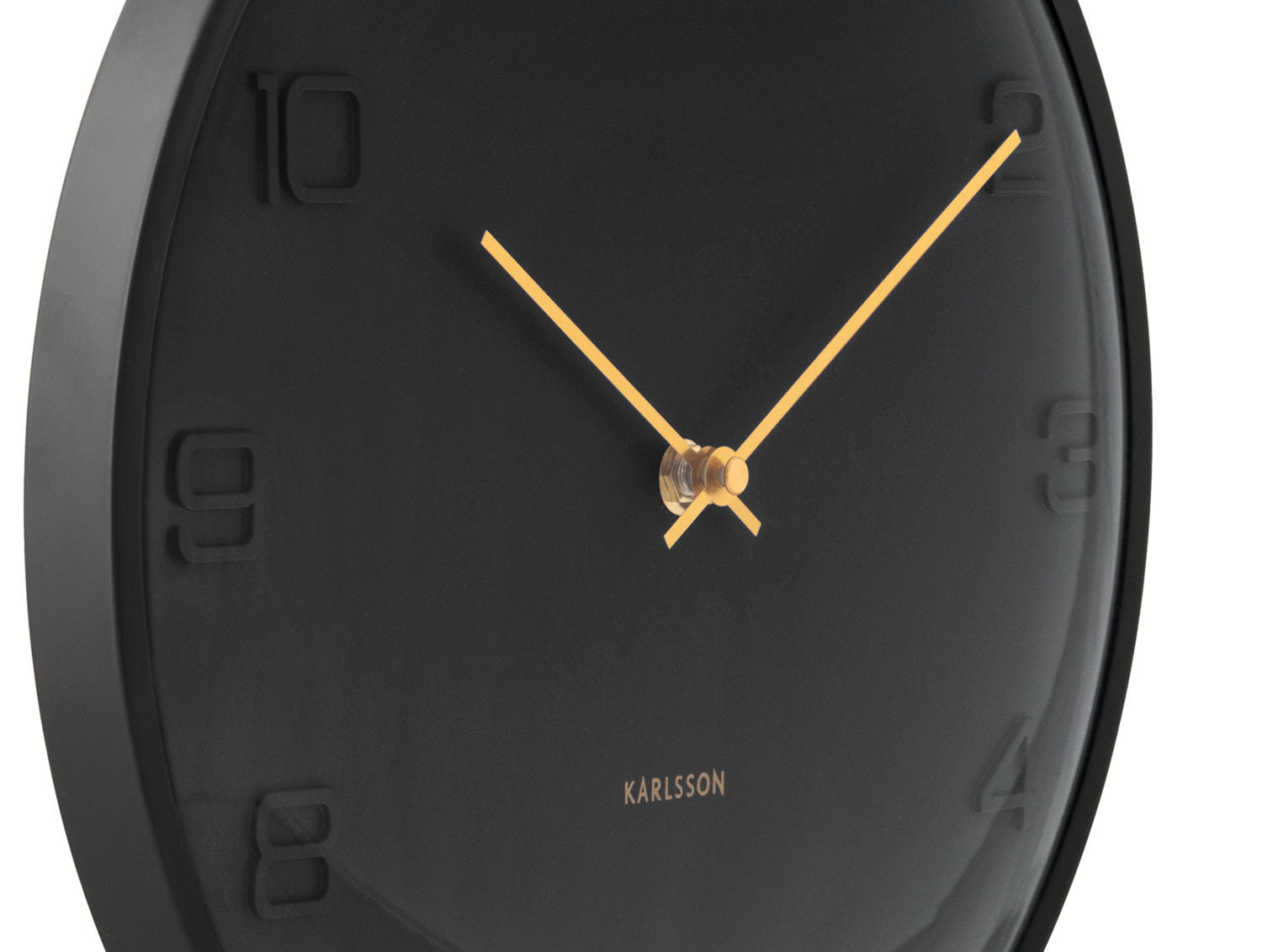 Wanduhr Fuerte Dome Schwarz Mit Erhöhtem Kuppelglas Und Reliefziffern