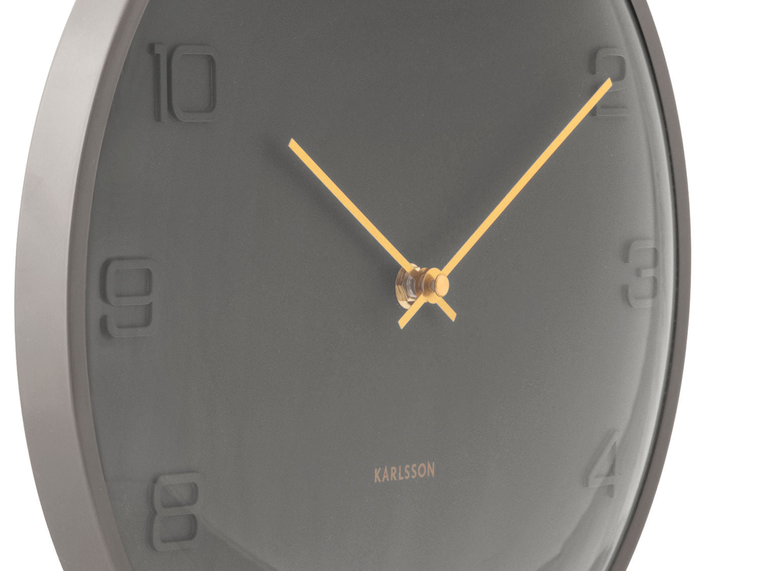 Wanduhr Fuerte Dome Ton-Grau Glaskuppel Goldzeiger