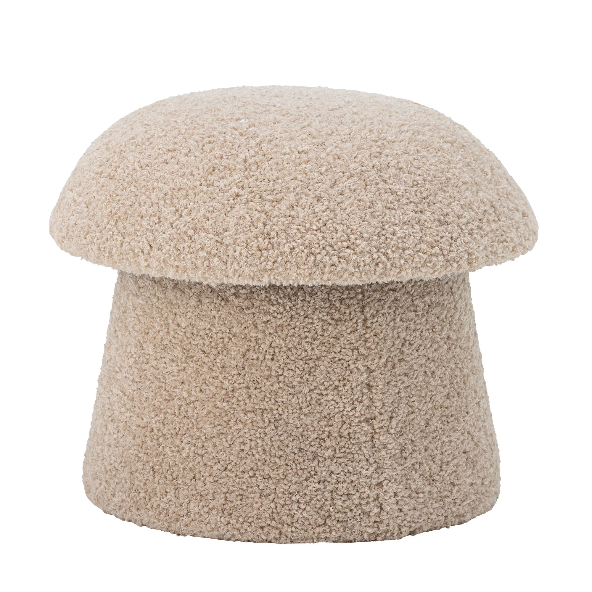Bocca Pouf Naturfarben Aus Polyester mit Weichem Bezug und Abgerundeter Basis
