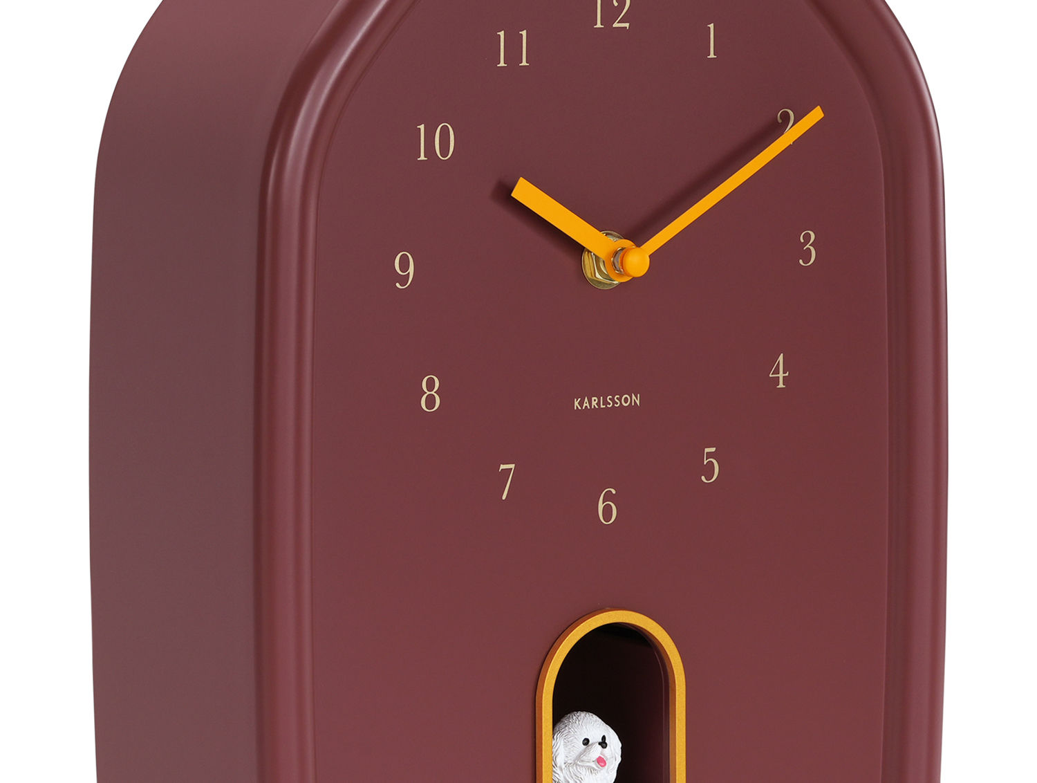Wanduhr Modern Doggy burgundy red Große Anzeige 20x29x29 cm Wohnzimmerdeko