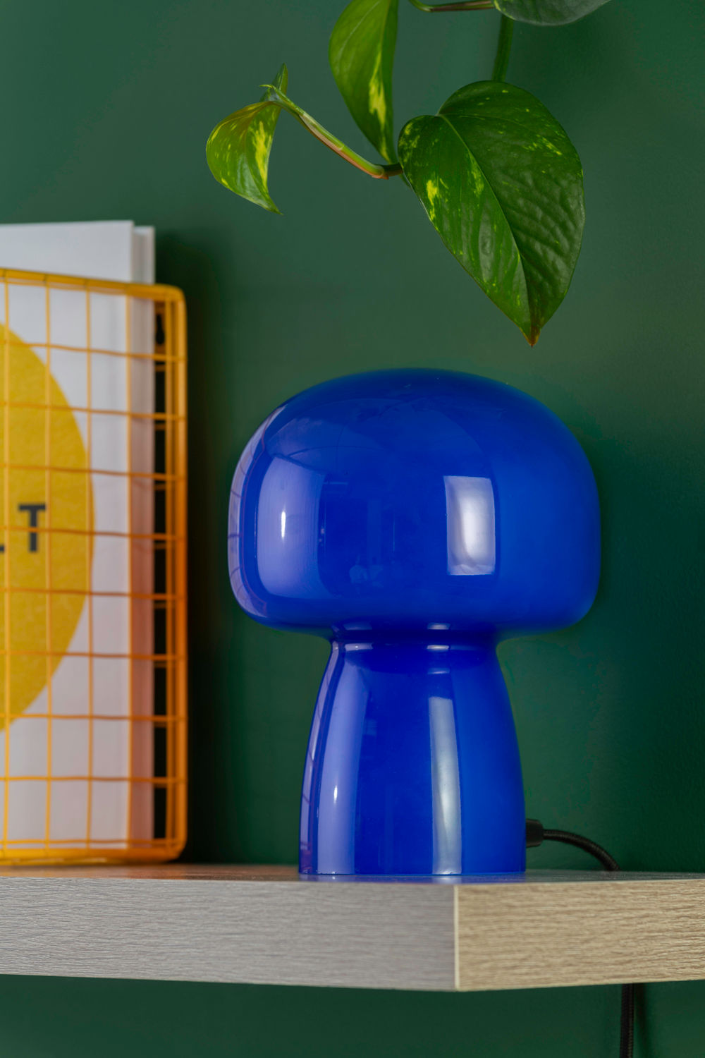 Tischlampe Fervor Kobaltblau Glas kompakt für Wohnzimmer