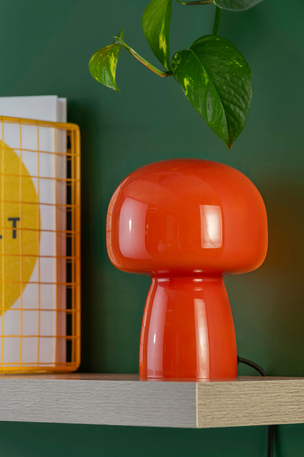 Tischlampe Fervor Hellorange Glas kompakt Rund Wohnzimmer