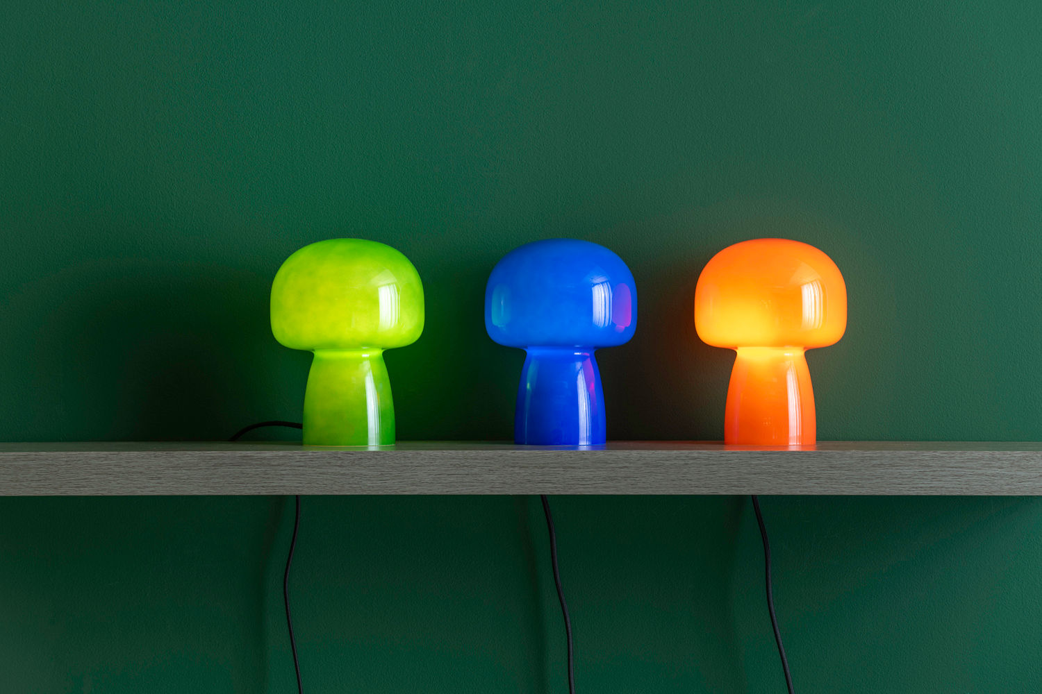 Tischlampe Fervor Hellorange Glas kompakt Rund Wohnzimmer