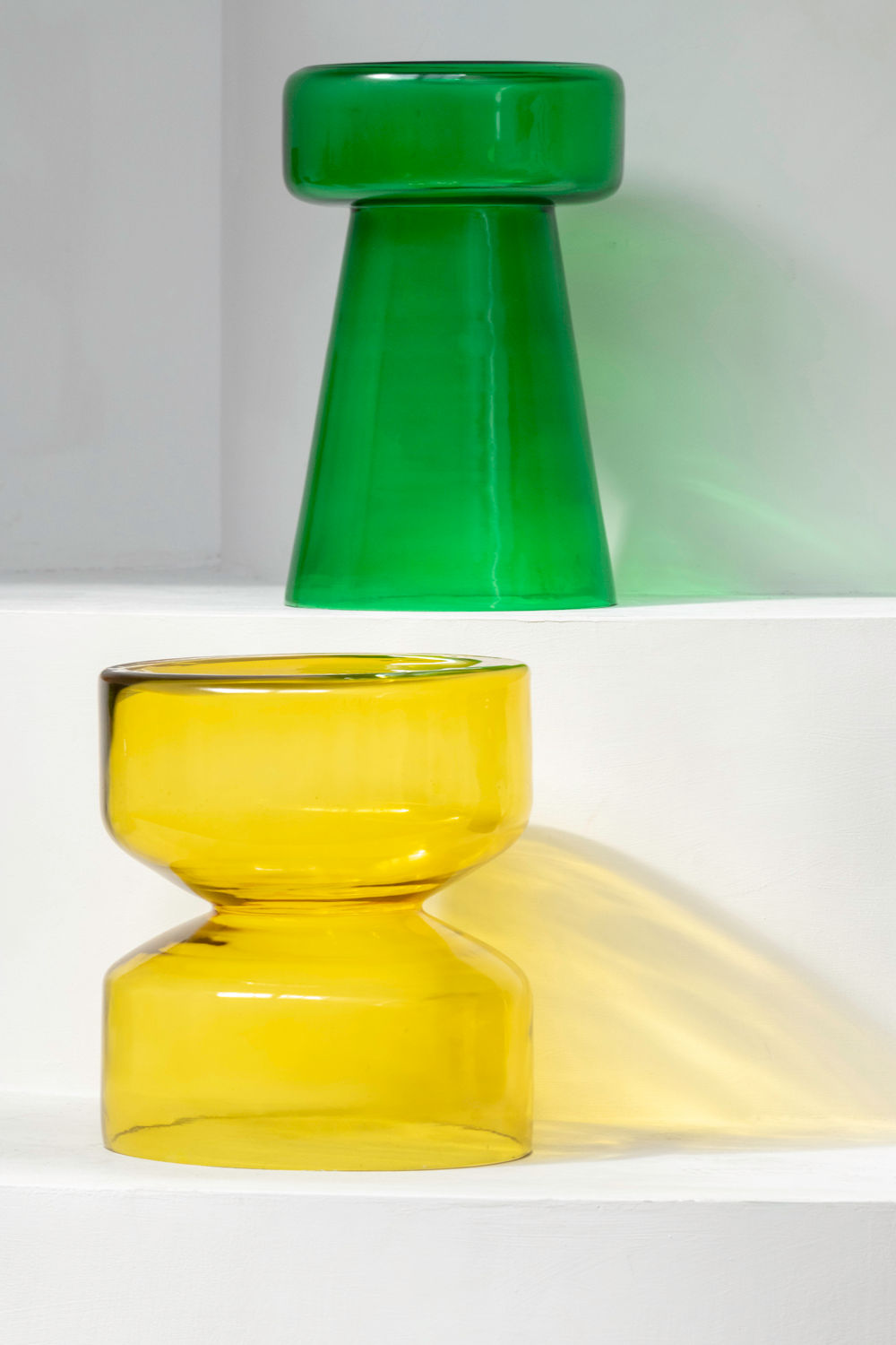 Beistelltisch Corcho Grünes Glas Organisch Geformt Stabile Basis