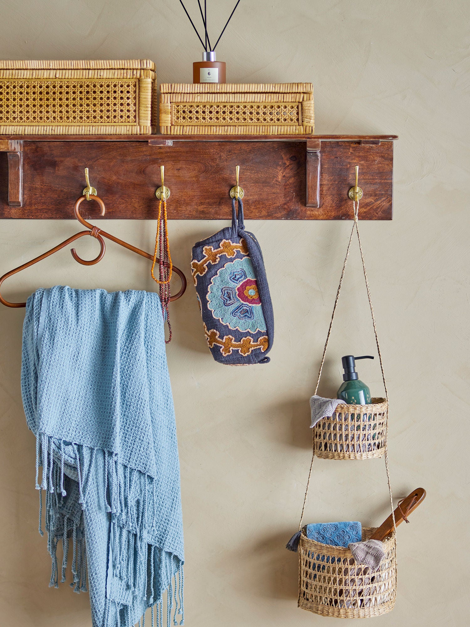 Lally Aufbewahrungsbox mit Deckel Natur Rattan Glas Holz Stilvolle Ordnung
