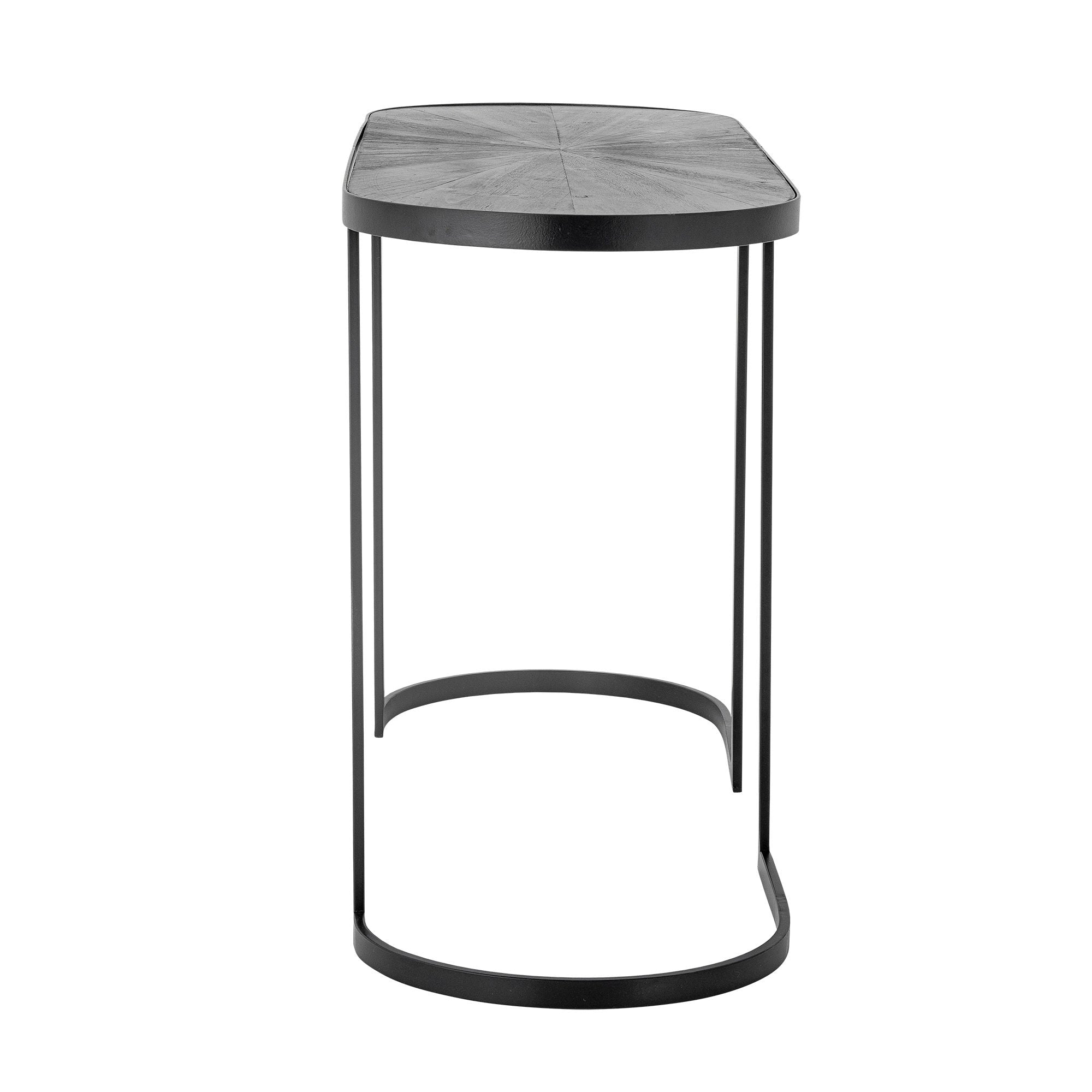 Carter Konsolentisch Schwarz Tannenholz Ovalplatte Schlanke Beine Minimalistisch