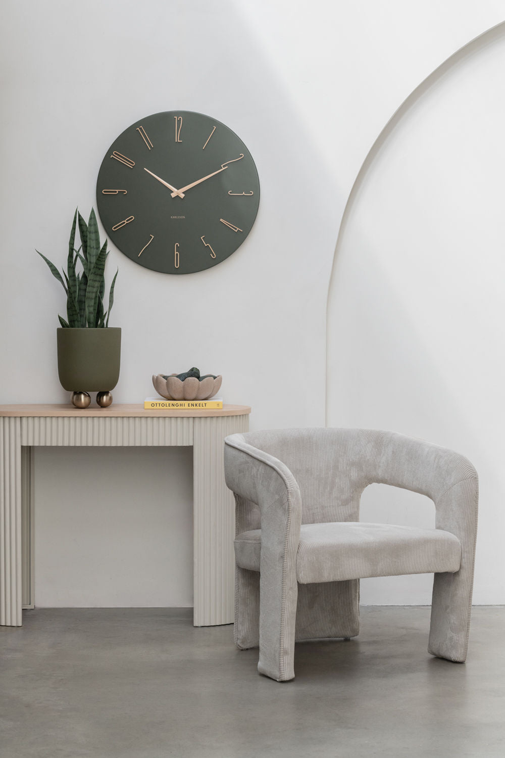 Konsolentisch Estriado Weiches Warmgrau Maße 100 x 40 x 77 cm