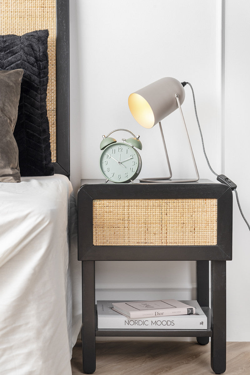 Iconic Wecker Grau Twin Bell Retro-Design mit matter Oberfläche