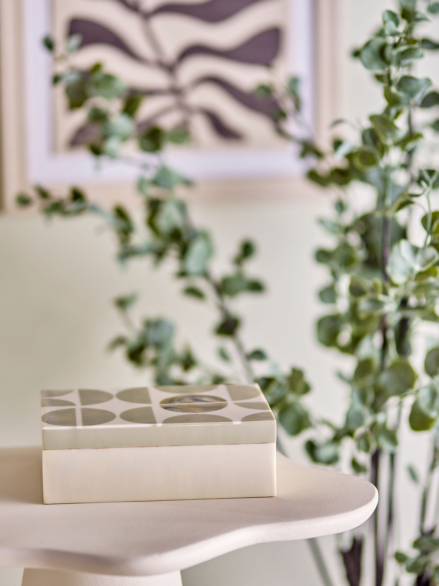 Kabela Box mit Deckel, Grau, Harz