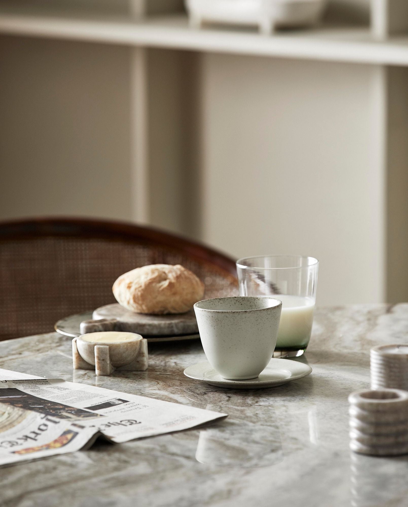 Merian Salzschale Naturmarmor Braun Unikat mit Warmer Maserung