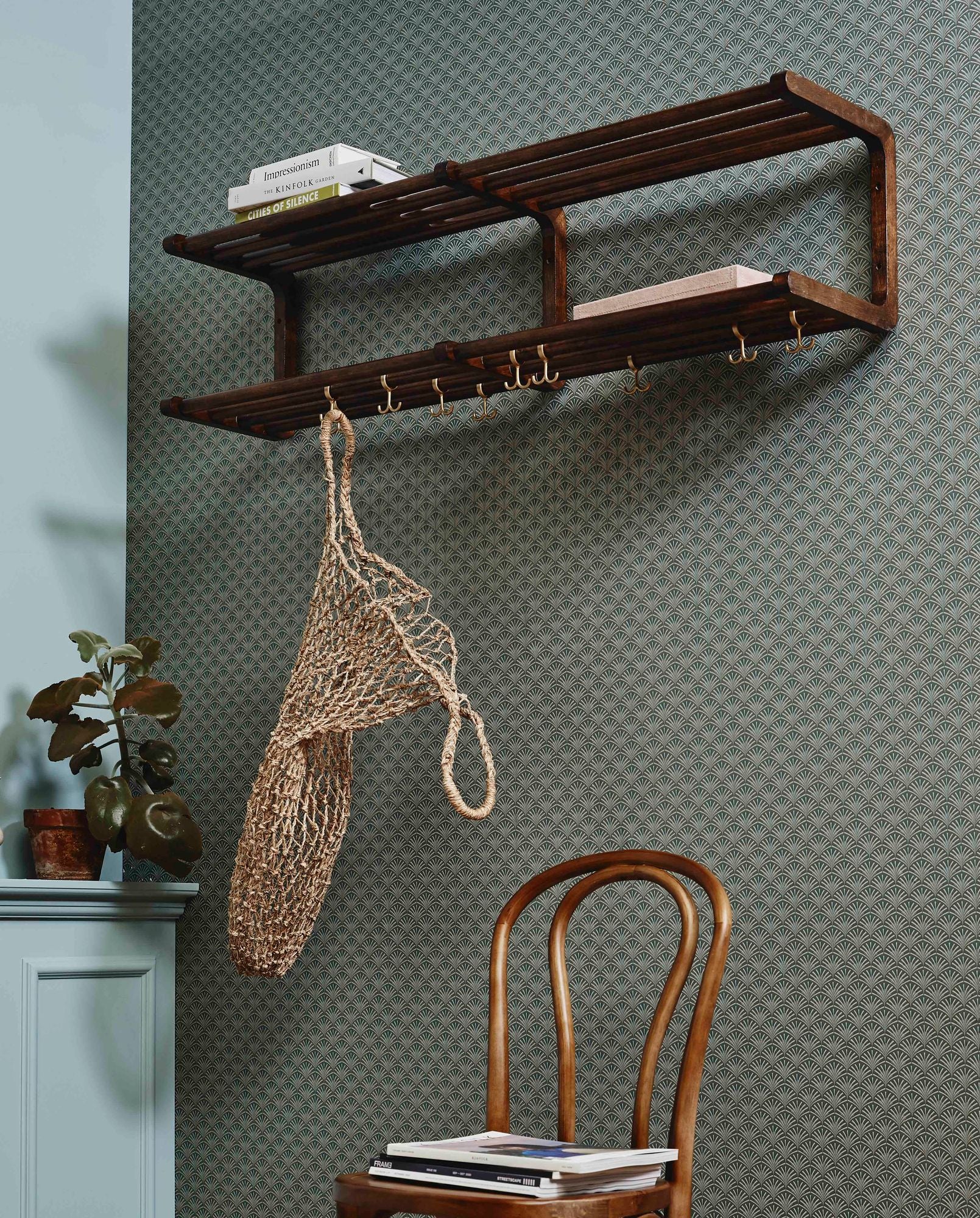 MAU Birkenholz Regal L Klarer Stil für Flur und Ankleide mit Aufhängung