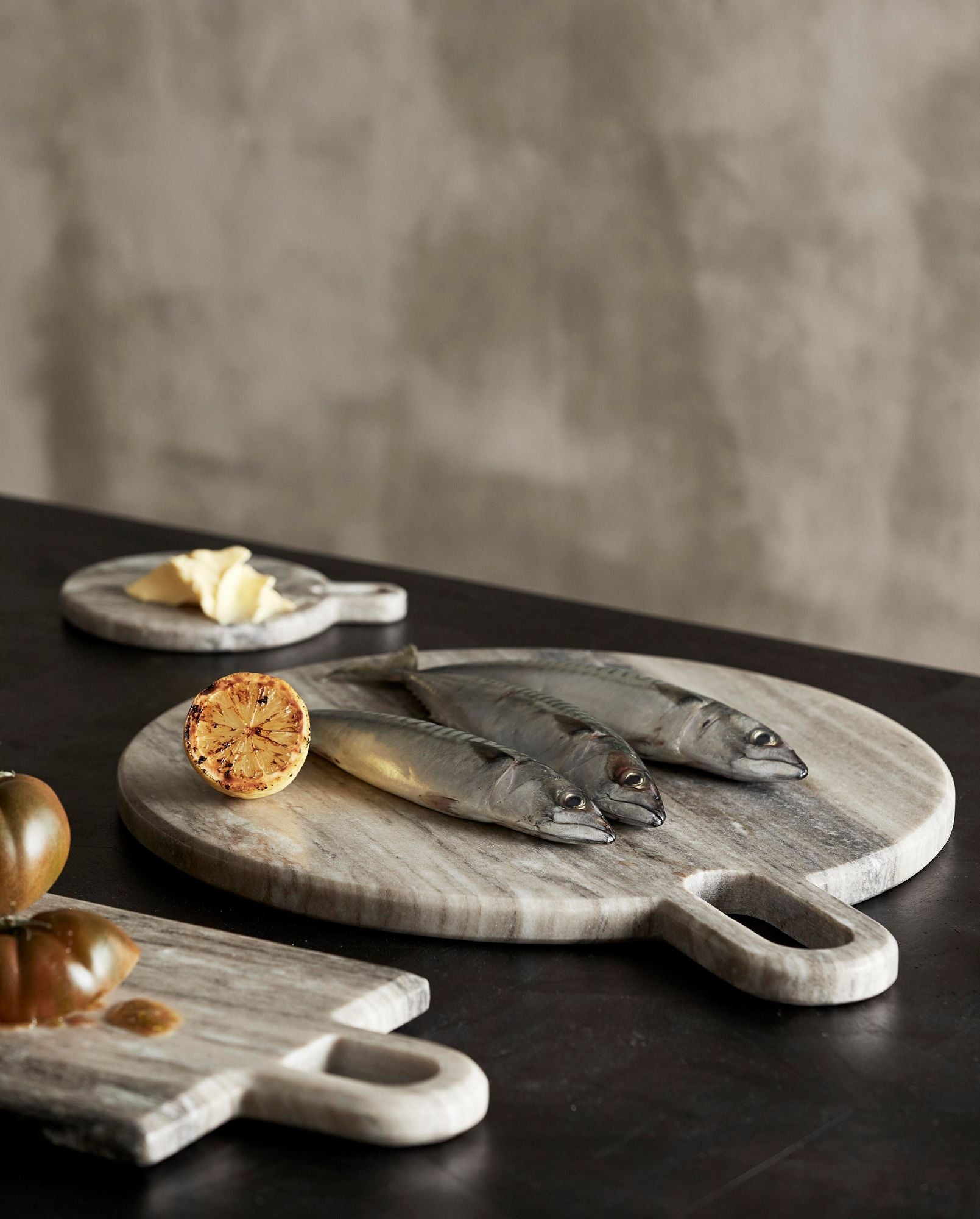 Pasilla Marmorschneidebrett Rechteckig Braun Kühle Langlebige Oberfläche