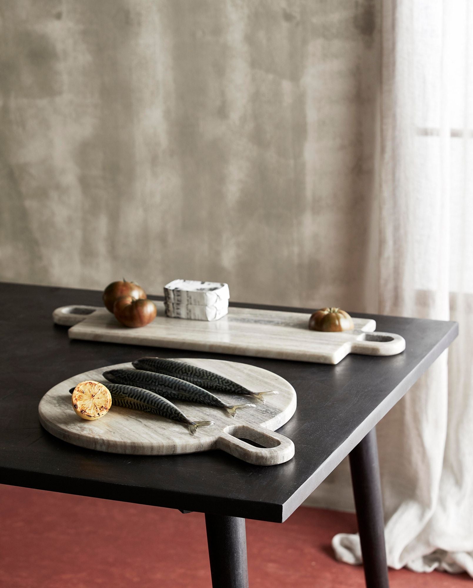 Pasilla Marmorschneidebrett Rechteckig Braun Kühle Langlebige Oberfläche