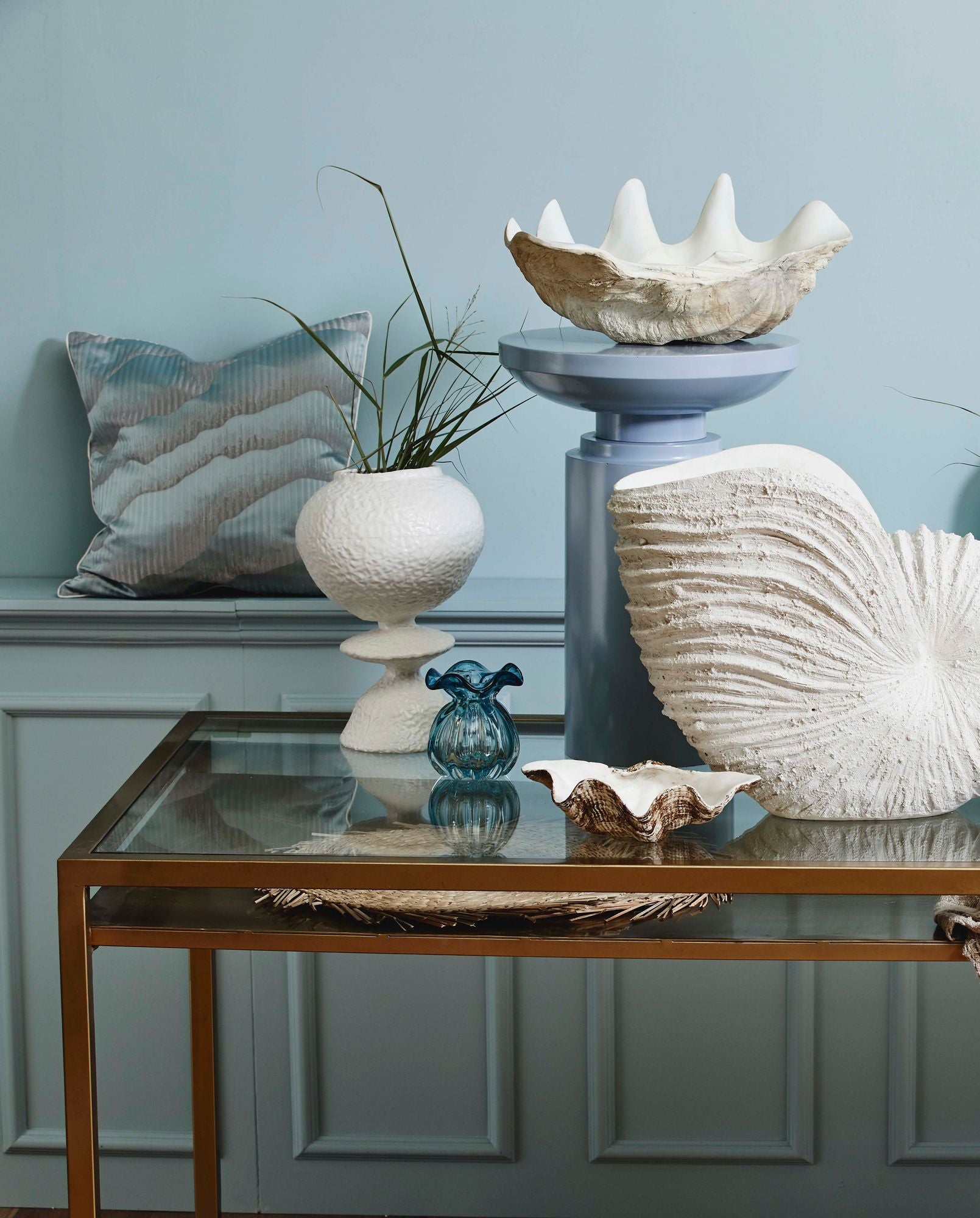 KICHI Dekoschale L Weiß Elegante Handarbeit und Natürliche Akzente