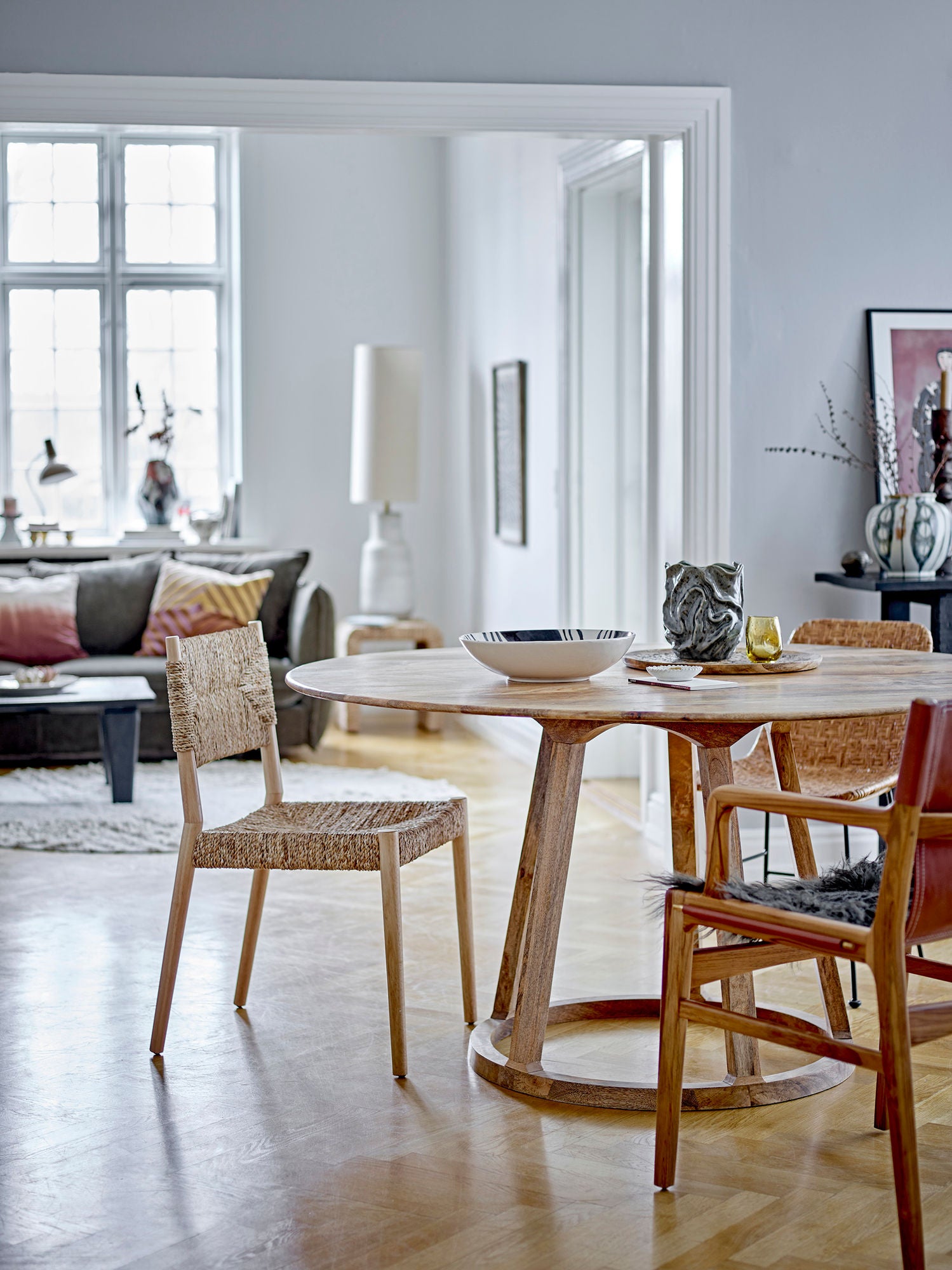 Shama Schale Blaues Steingut Handbemalt mit Musterung für Tischdeko