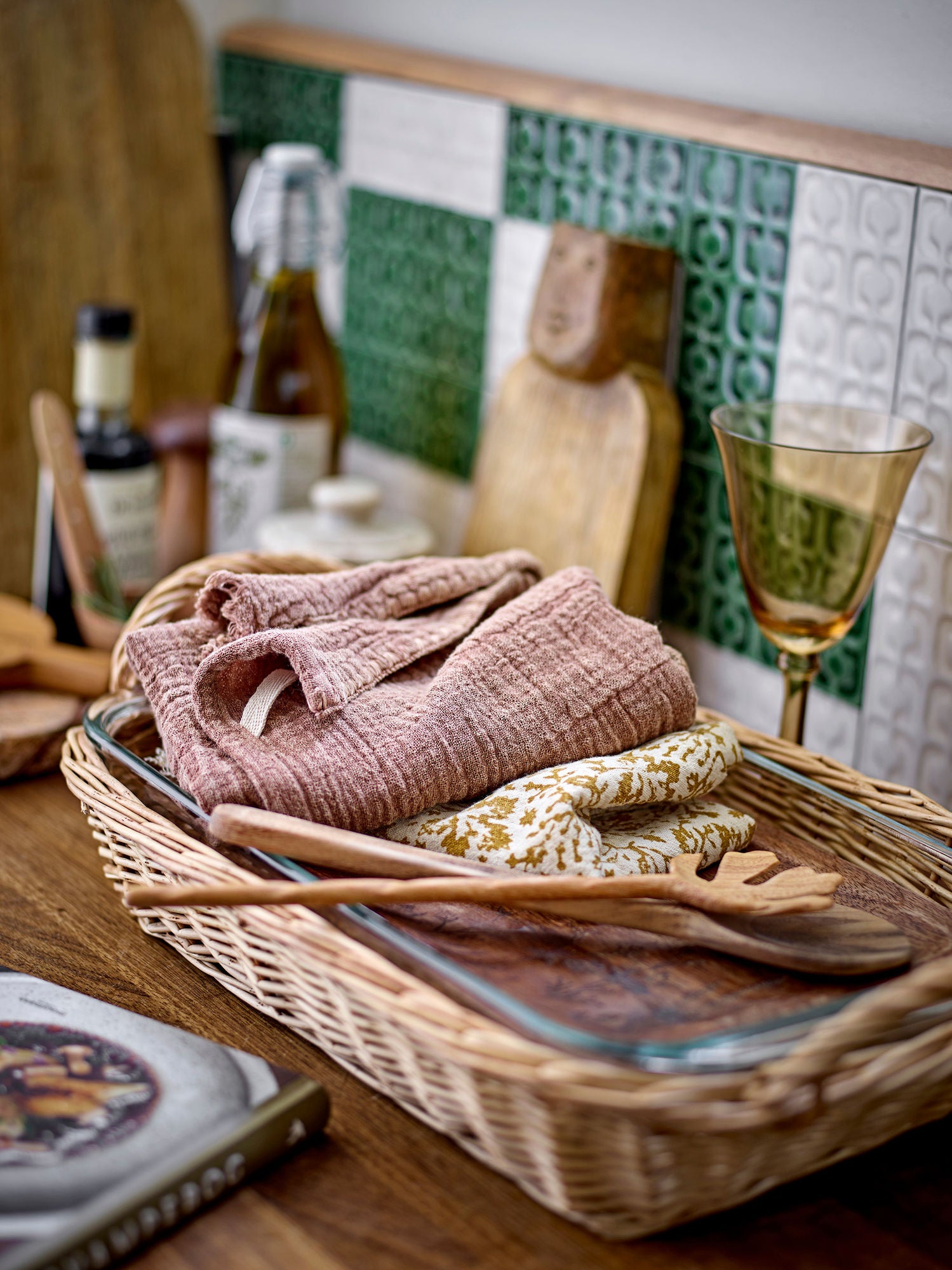 Mariam Ofenform mit Korb Klar Glas Ofenfestes Serviertablett