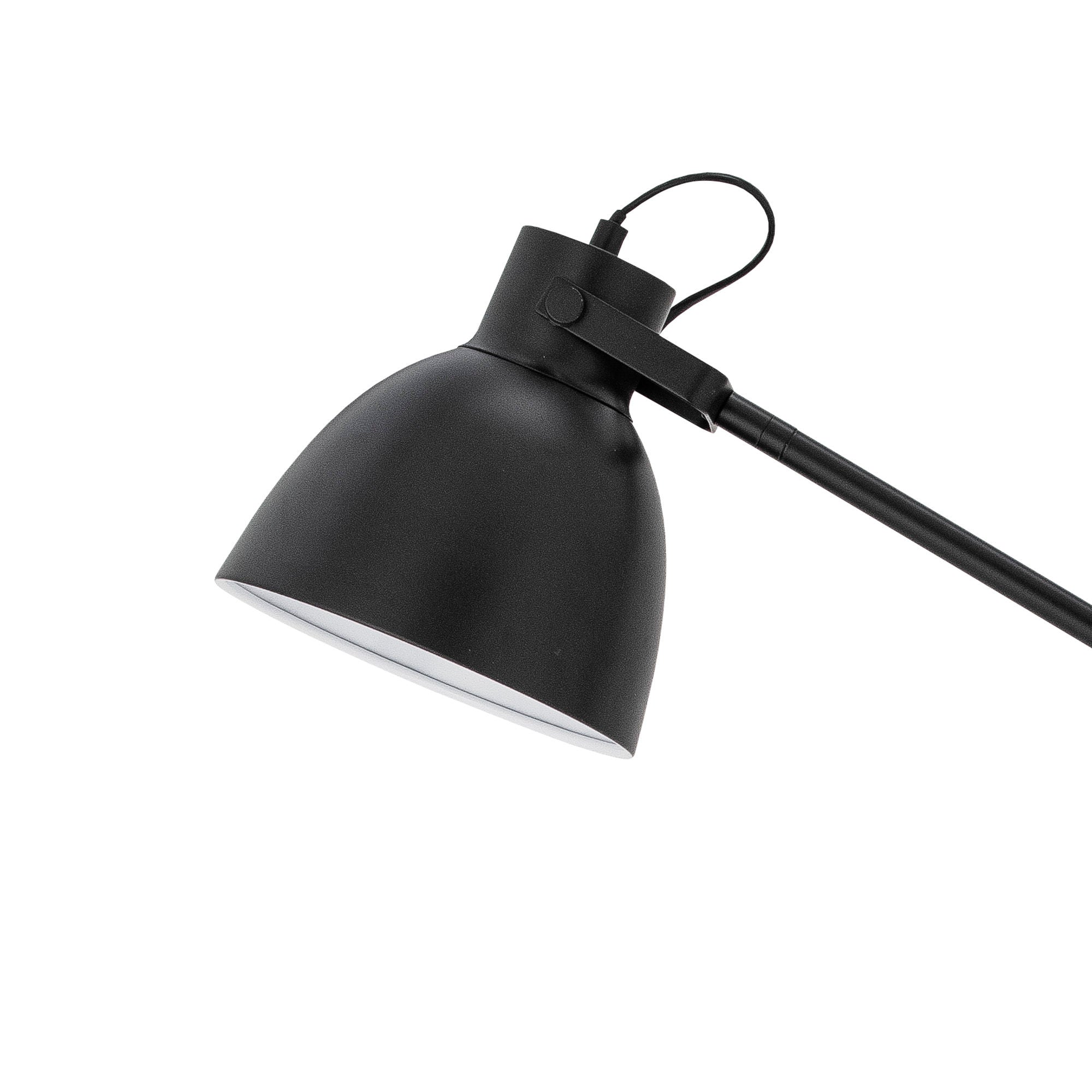 Stehlampe Schwarz Metall Verstellbarer Lampenschirm mit Golddetails Klassisches Design