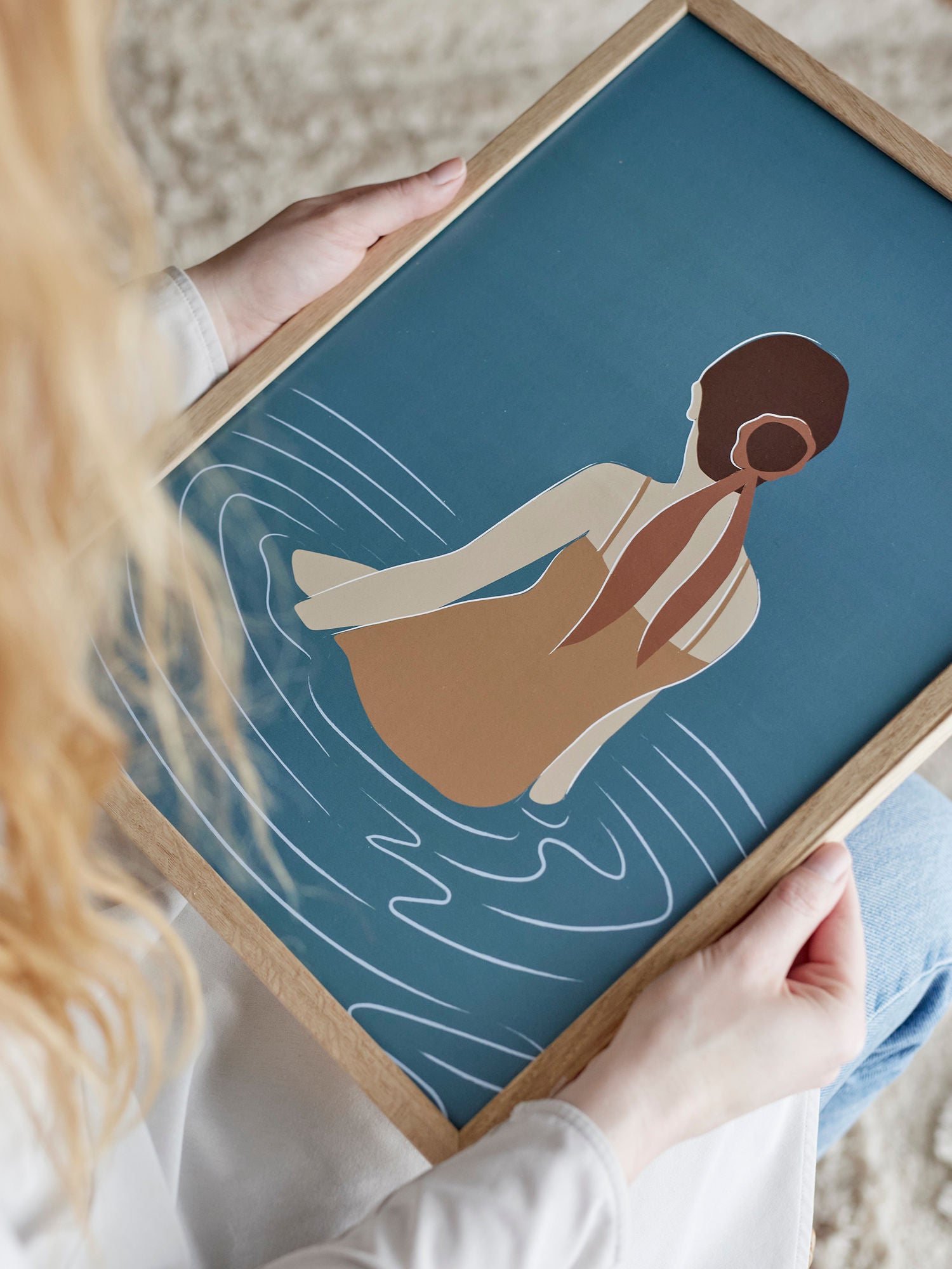 Parma Illustration Im Rahmen Natur Eiche Minimalistischer Akzent