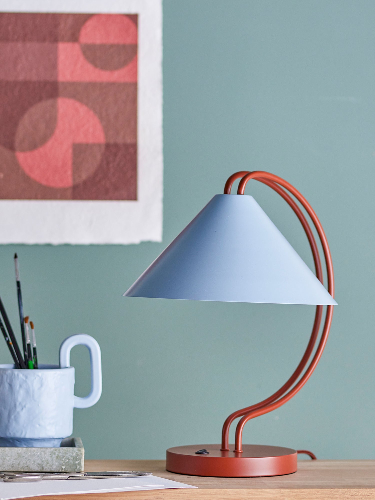 Janya Tischlampe, Rot, Metall