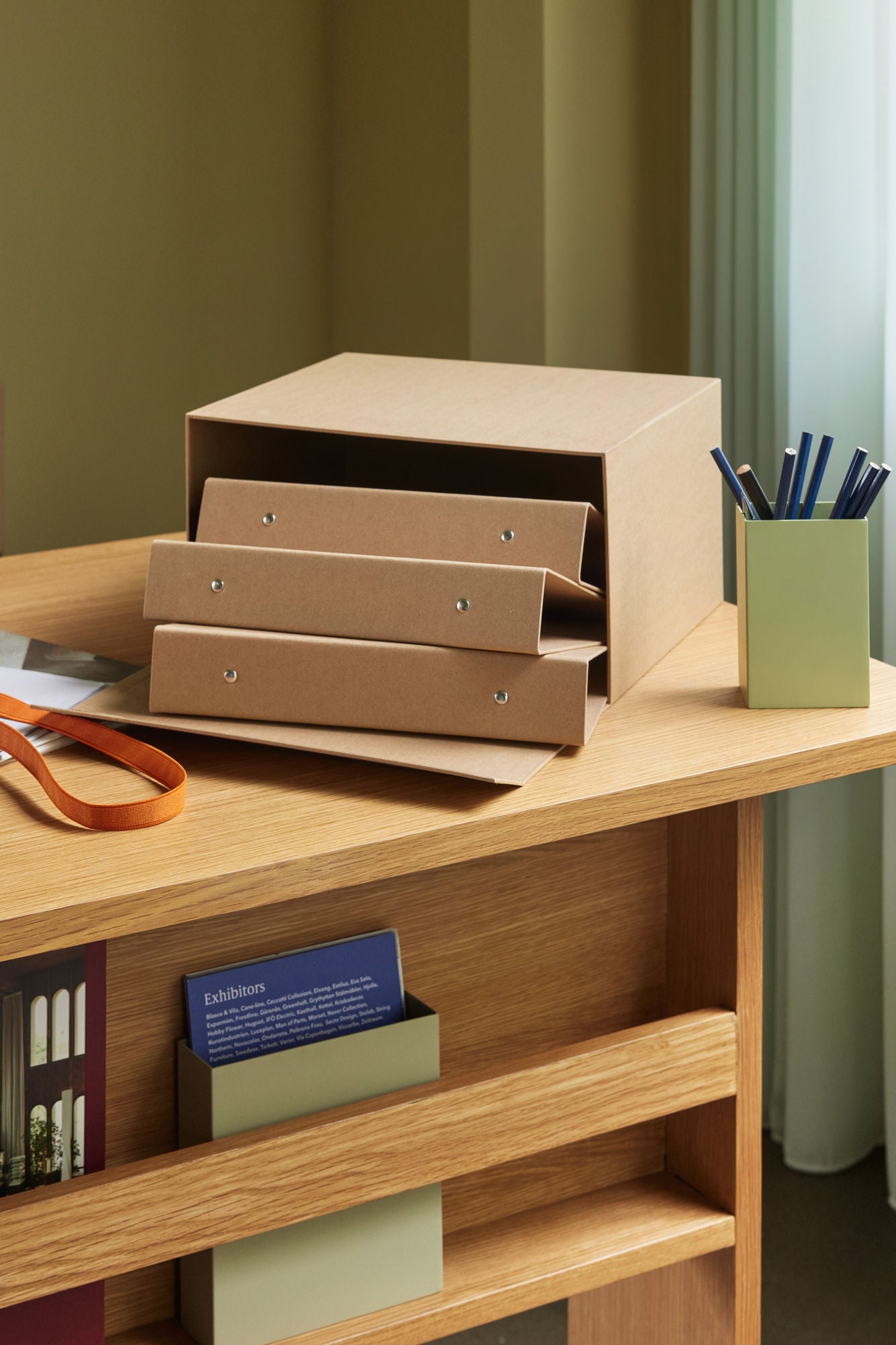 Elo Ringbuch-Set – 3 A4-Ordner in Box Natur/Orange