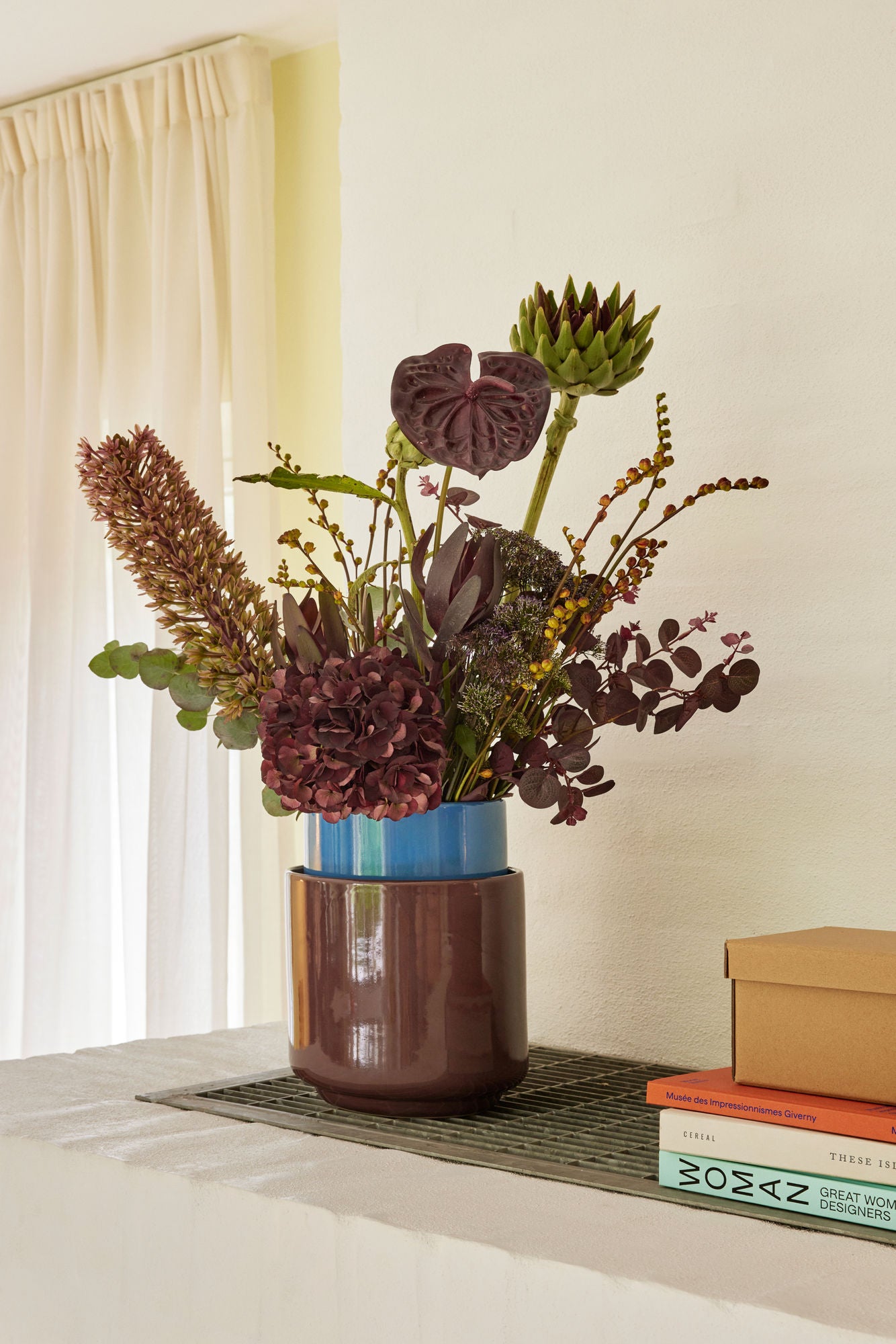 Deux Töpfe Rotbraun/Blau (2er Set)