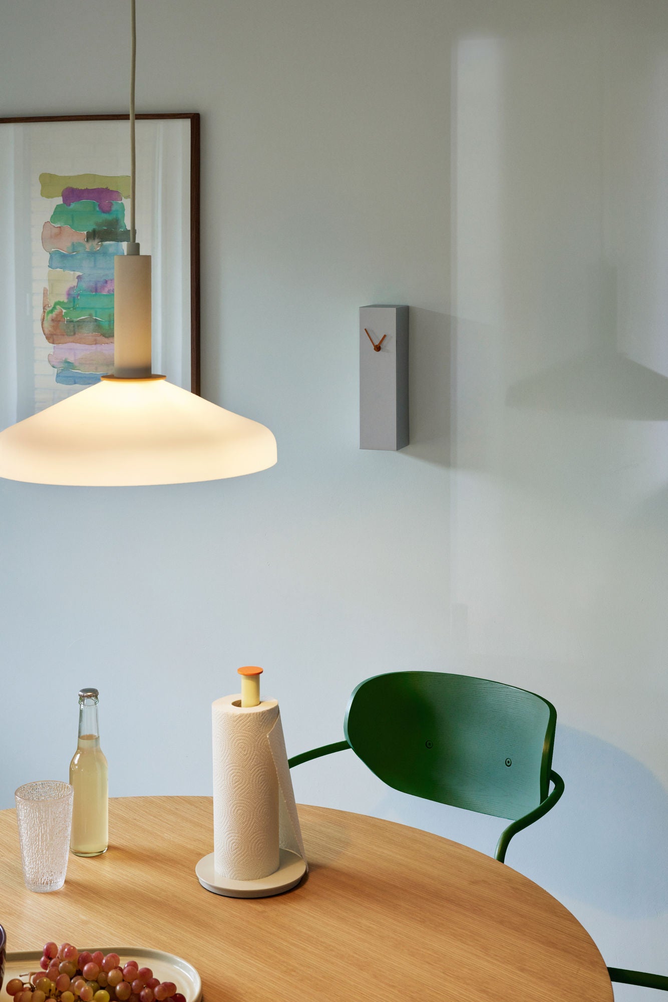 Hour Uhr aus Metall, Grau/Orange, 8x8x28 cm