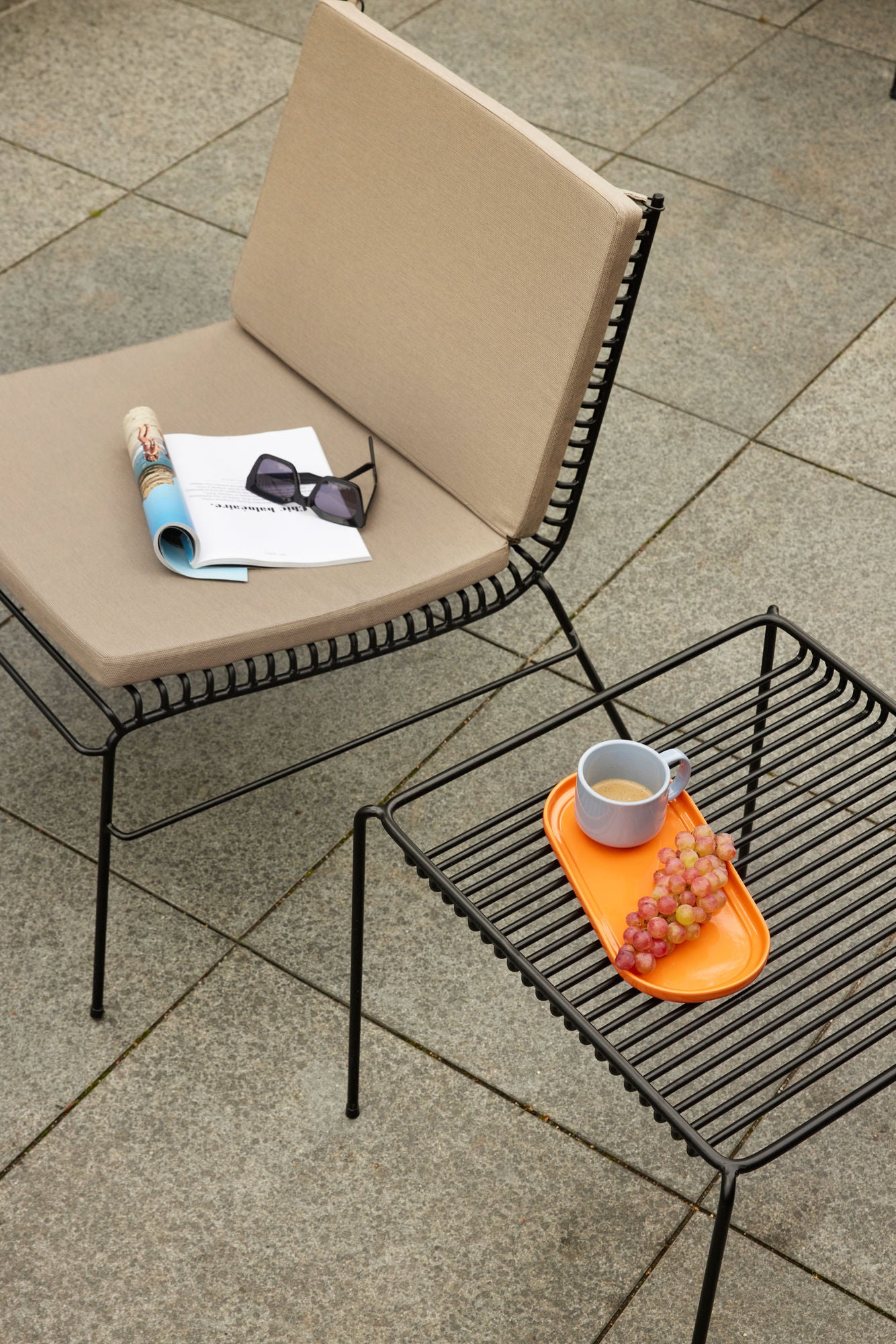 Amare Servierplatte/Tablett Hellblau/Orange (2er Set)