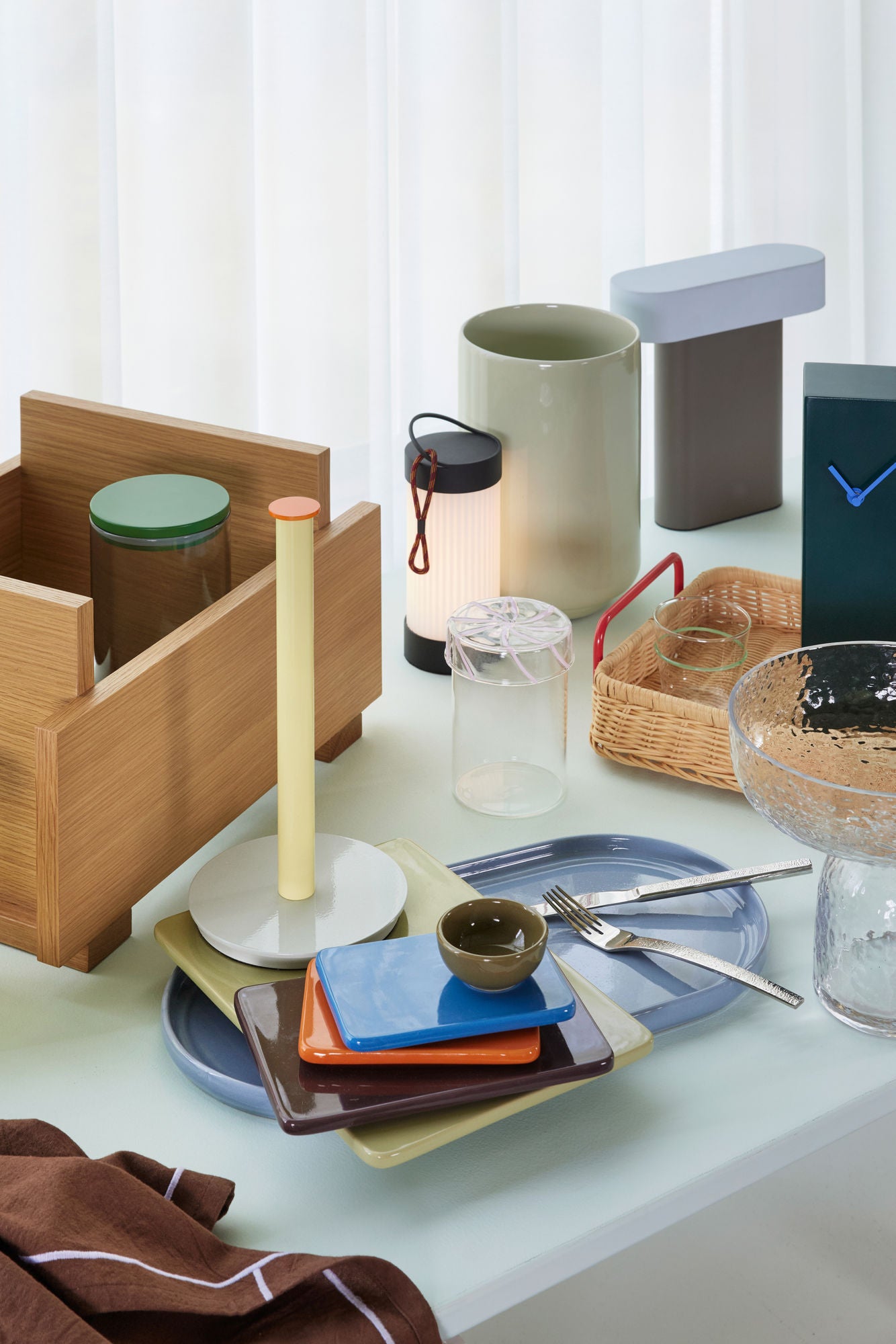 Splint Tablett Rot/Naturfarben