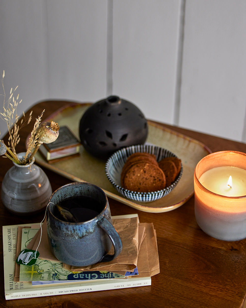 Santal Fig Duftkerze Blau Natürliches Wachs Langanhaltender Duft