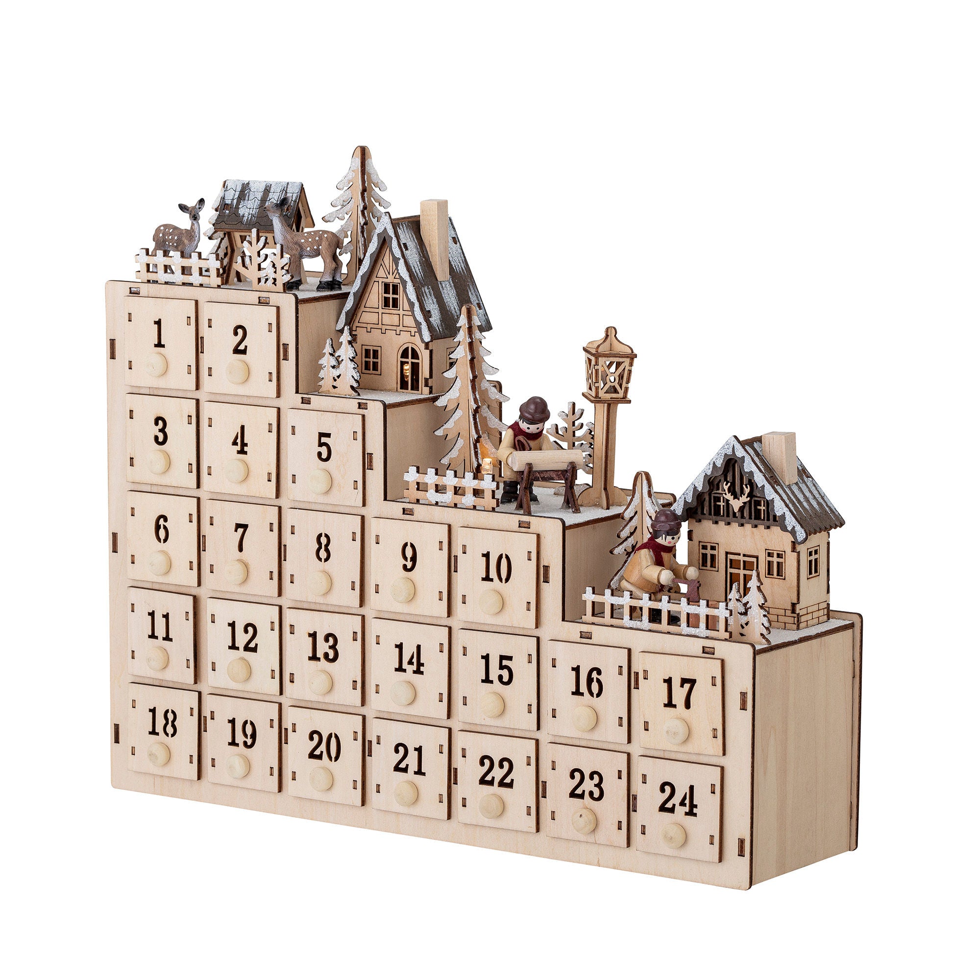 Richie Adventskalender, Natur, Sperrholz mit Licht