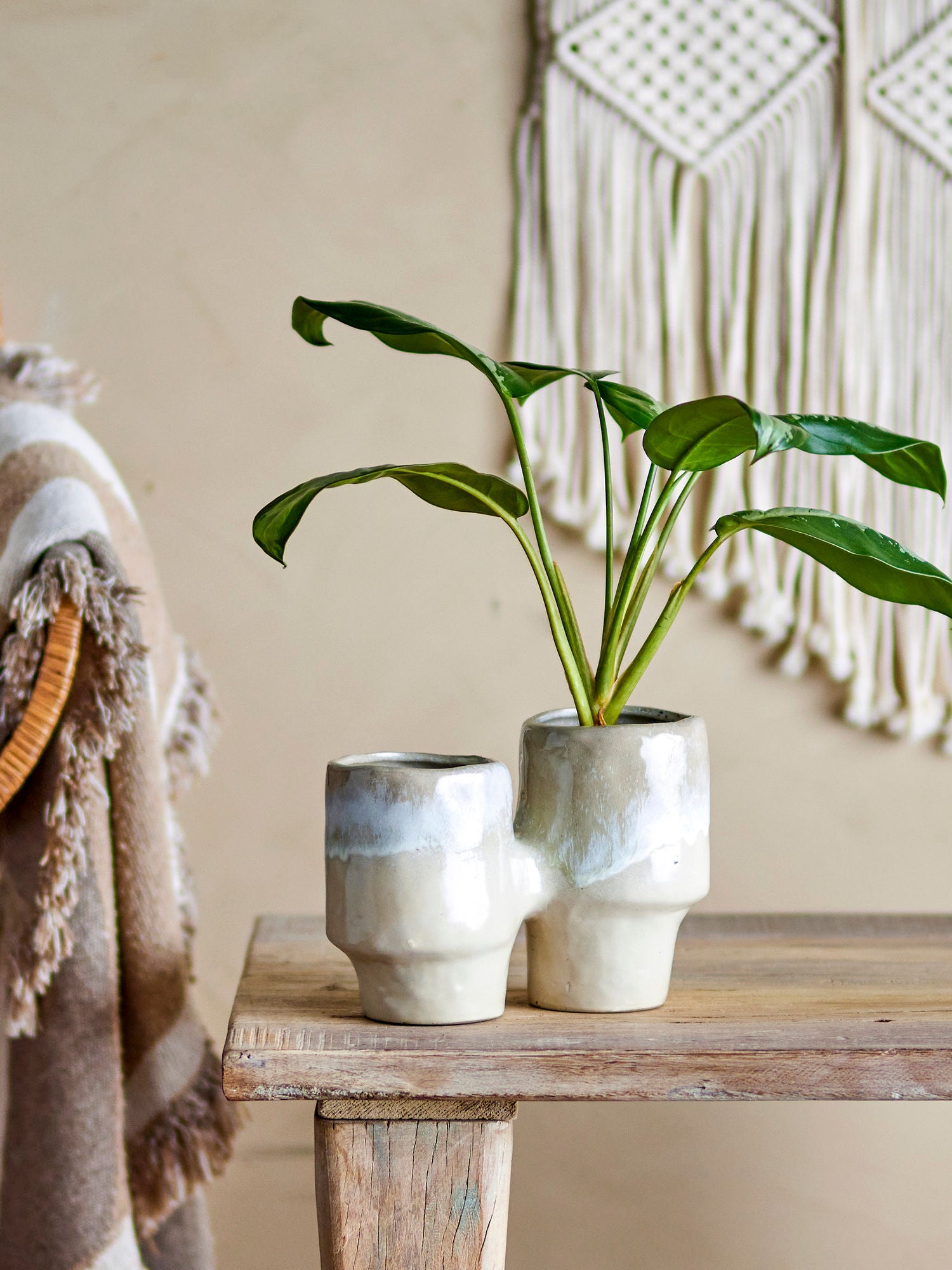 Maiak Blumentopf Steingut Naturglasur Reaktive Glasur Unikat Stilvolle Optik