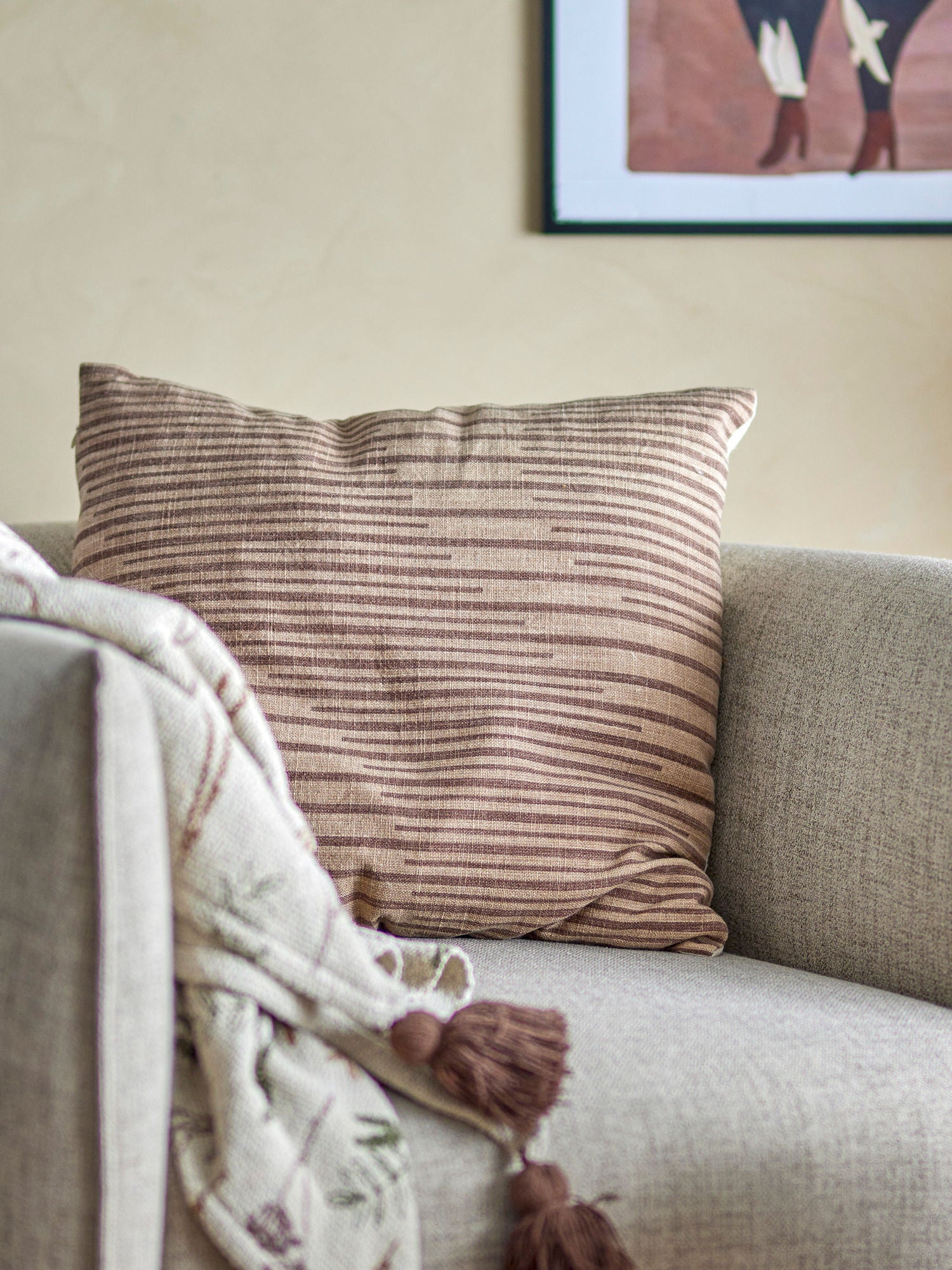 Witham Kissen Weicher Baumwollkissen und Warme Grafische Muster Braun