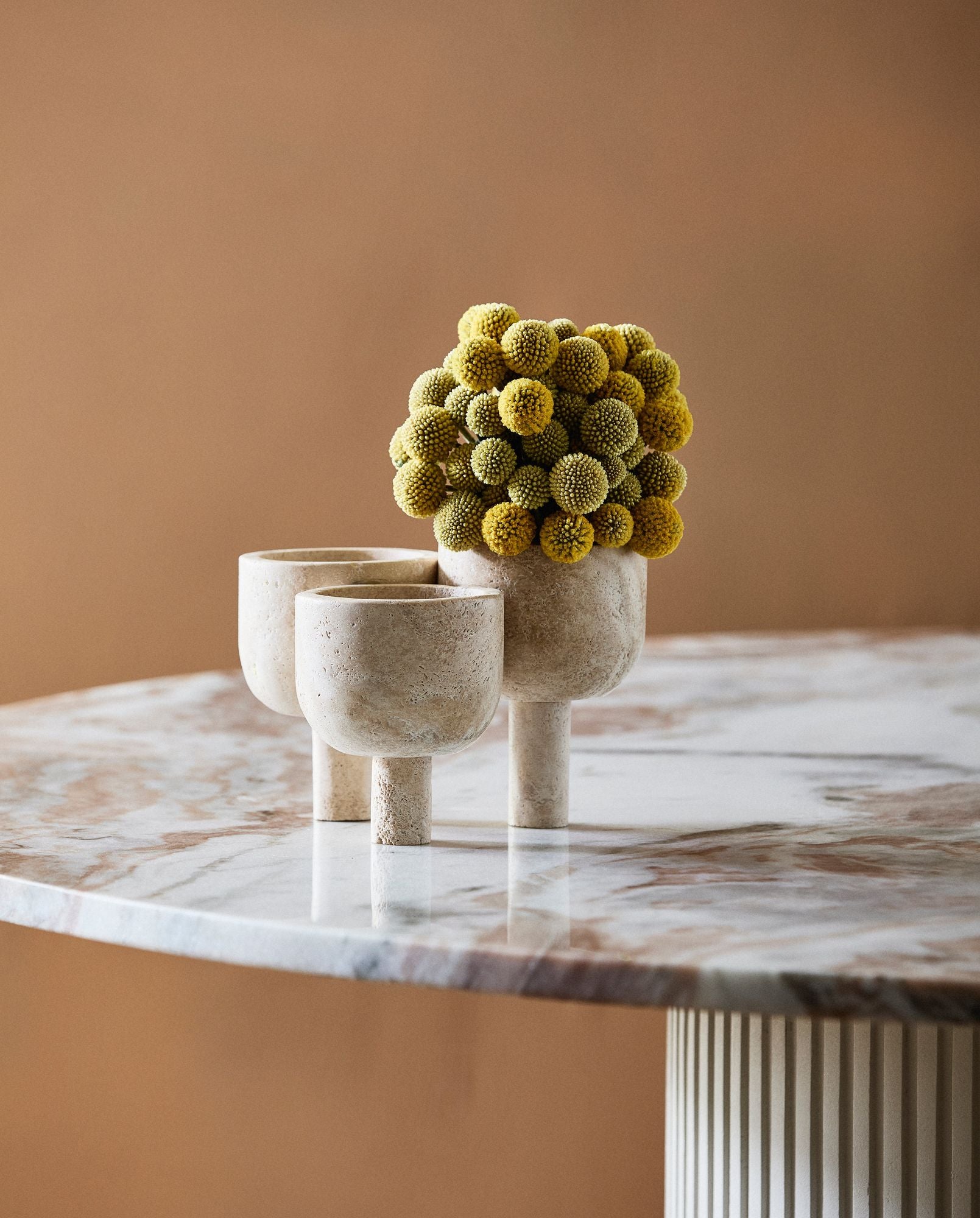 Travertin Aufbewahrungsgefäß Mehrstufig für Schmuck und Dekor