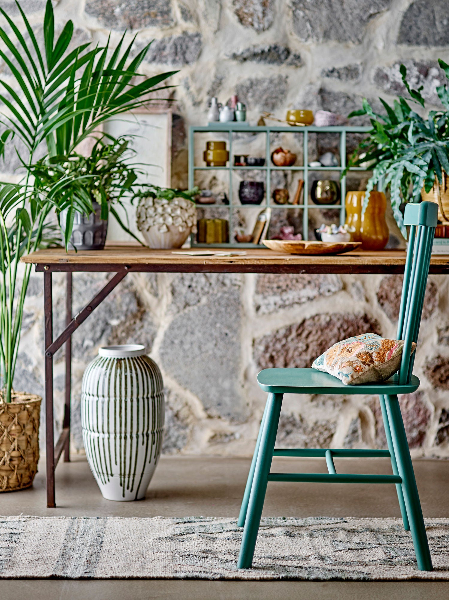 Delara Grüner Wollteppich Aus Natürlicher Wolle für Wohnzimmer Langlebigkeit und Weichheit