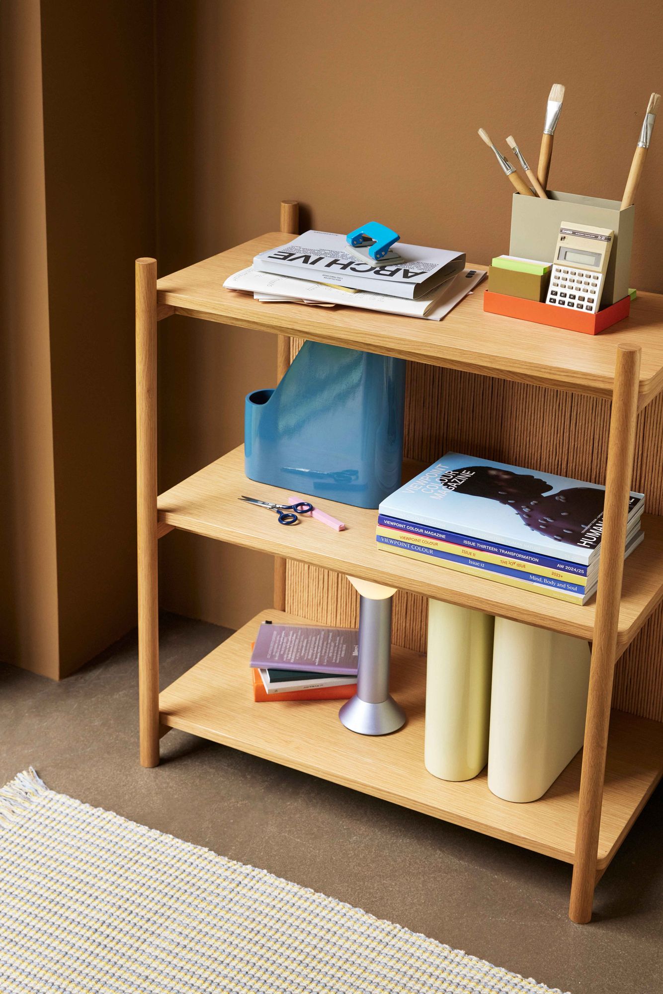 Redux Schreibtisch Organizer Cremeweiß/Hellgelb/Petrol (3er Set)