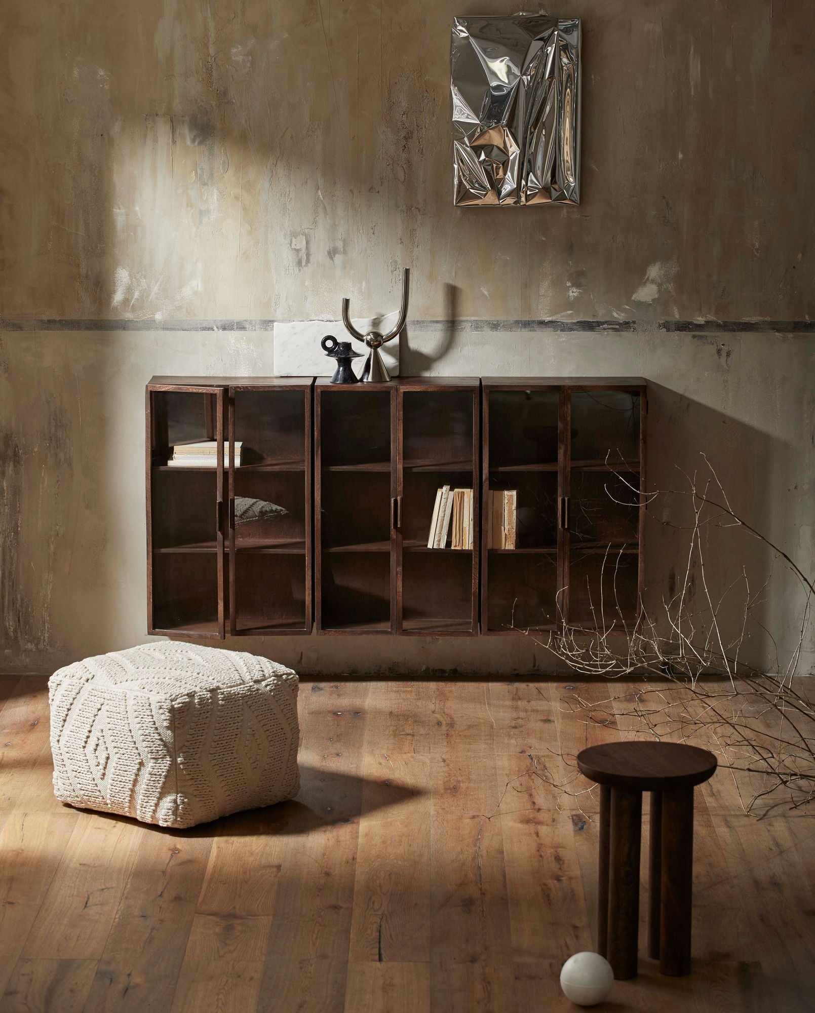 WULAR Pouf Vielseitiges Sitzkissen mit Ton Auf Ton Muster für Gemütliche Akzente