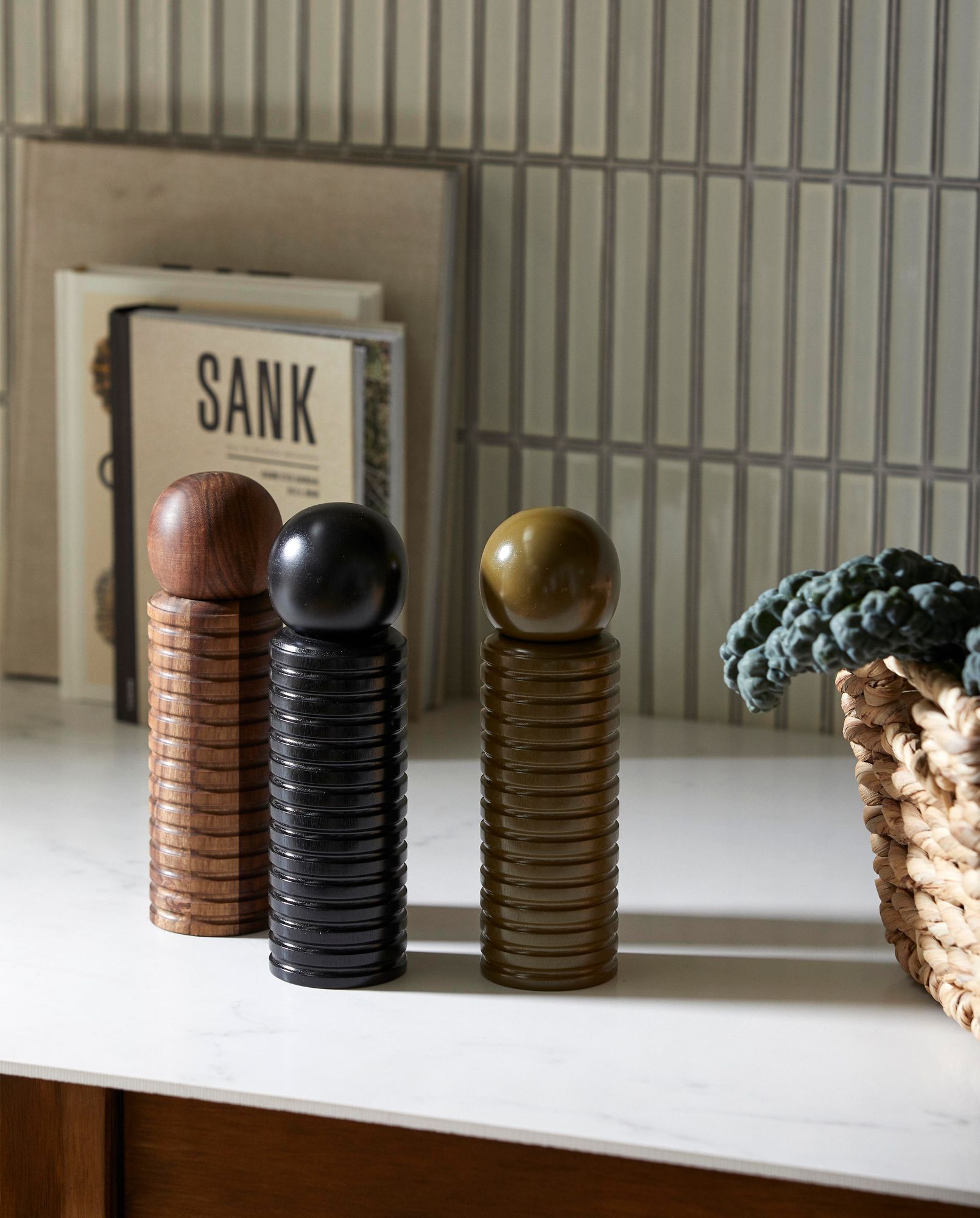 RAS Gewürzmühle – Grün lackiert, Akazienholz