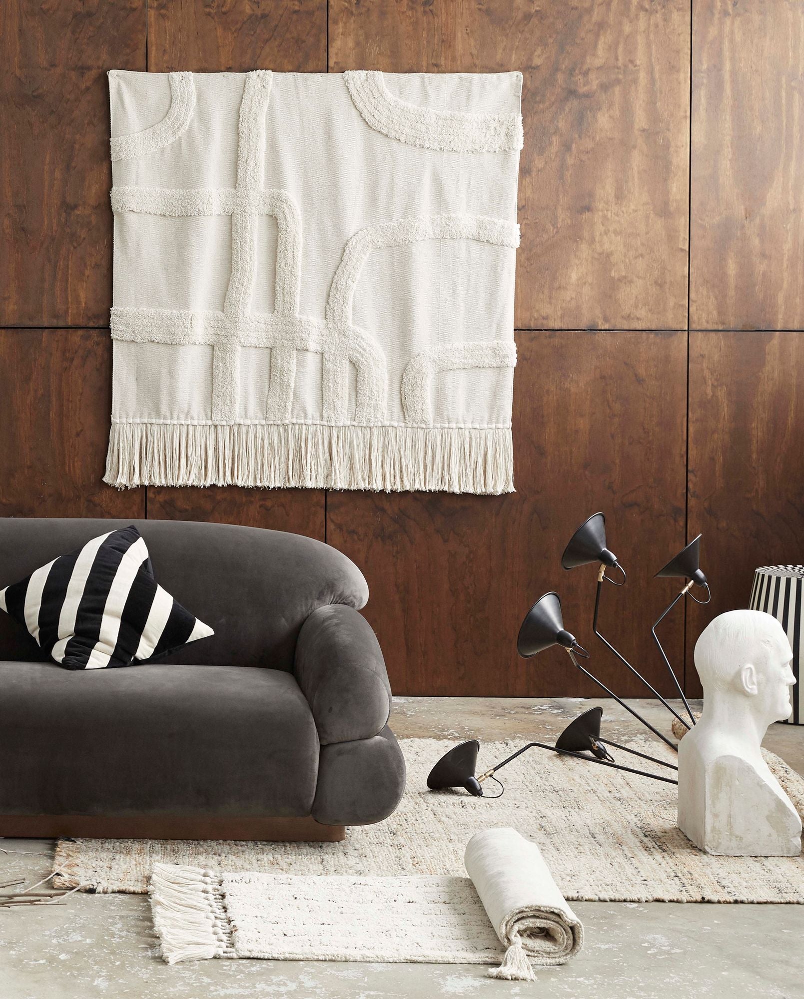 Pendelleuchte Fünf Arme Schwarz Lackiert Eisen Modernes Design