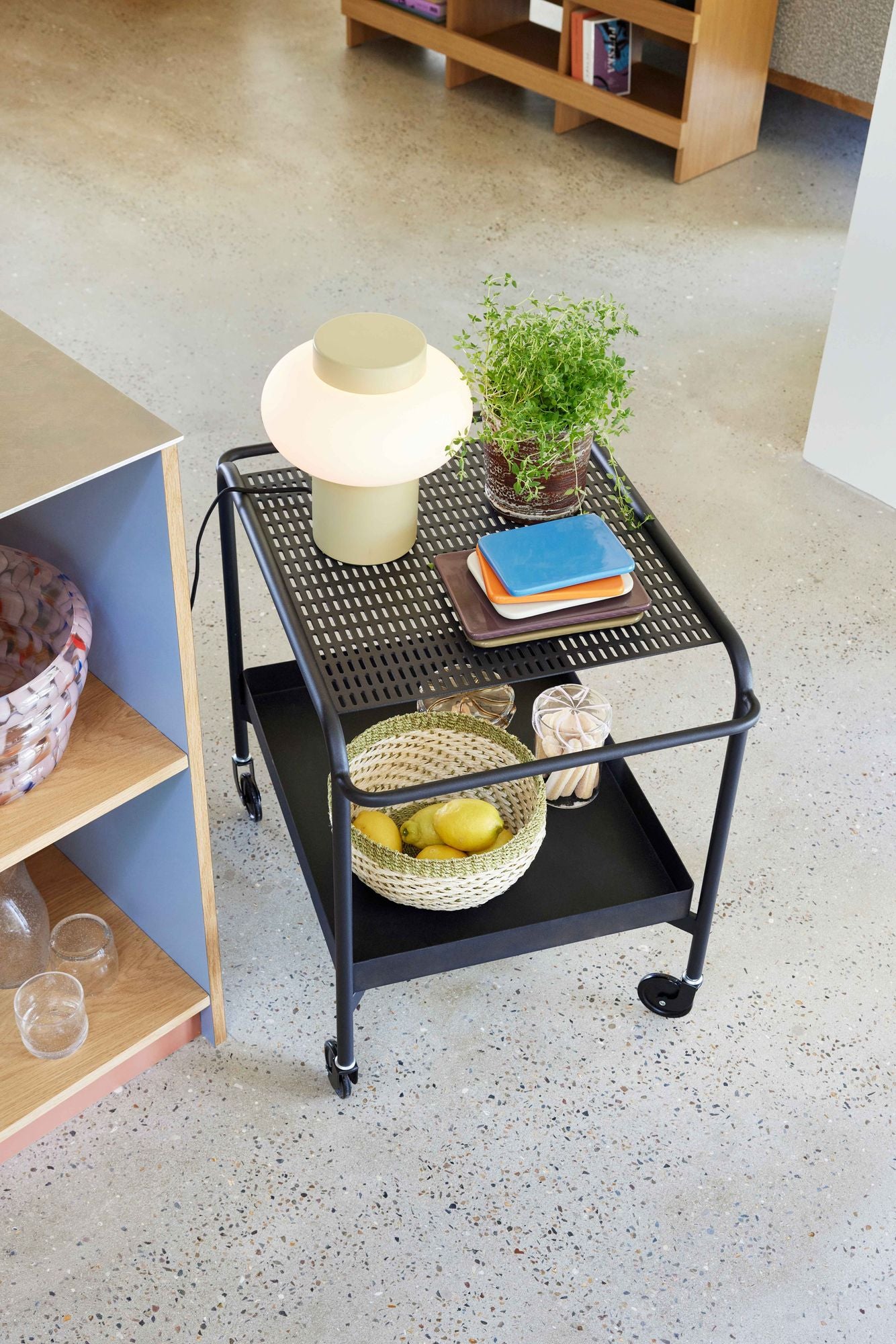 Push Servierwagen Schwarz