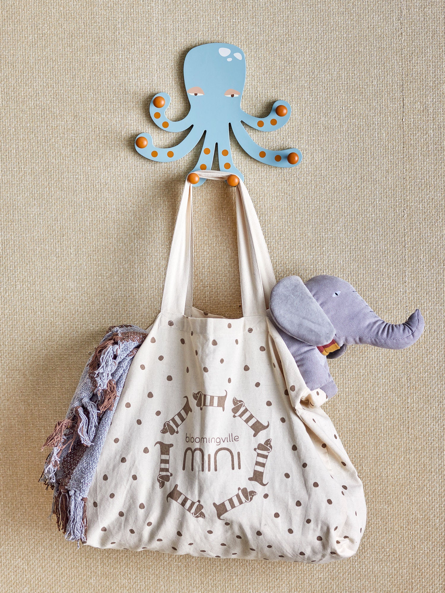 Oswall Garderobe, Blau, MDF